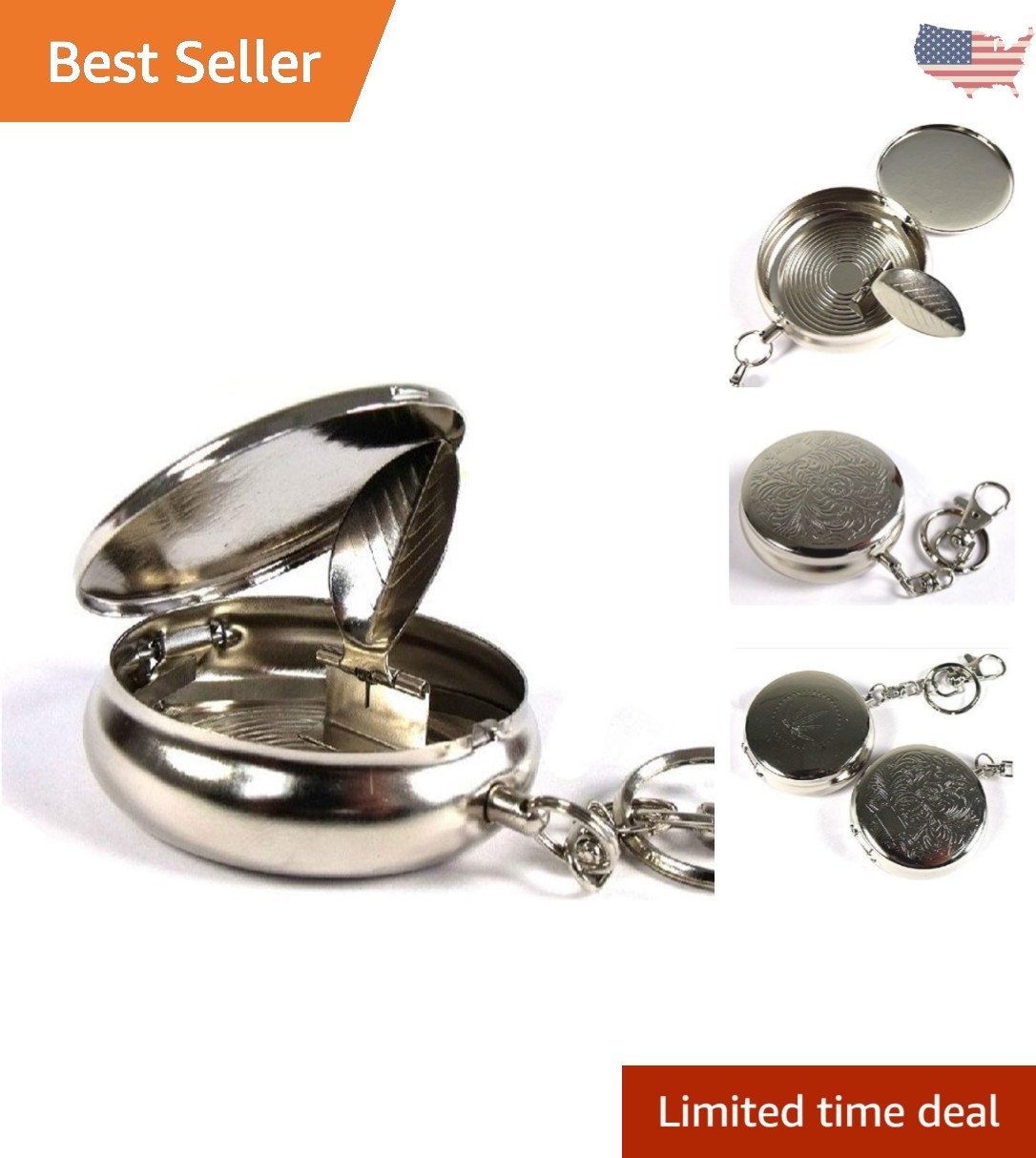 Easy-Clean Portable Pocket Ashtray with Snuffer – Ideal for Smokers on the Go