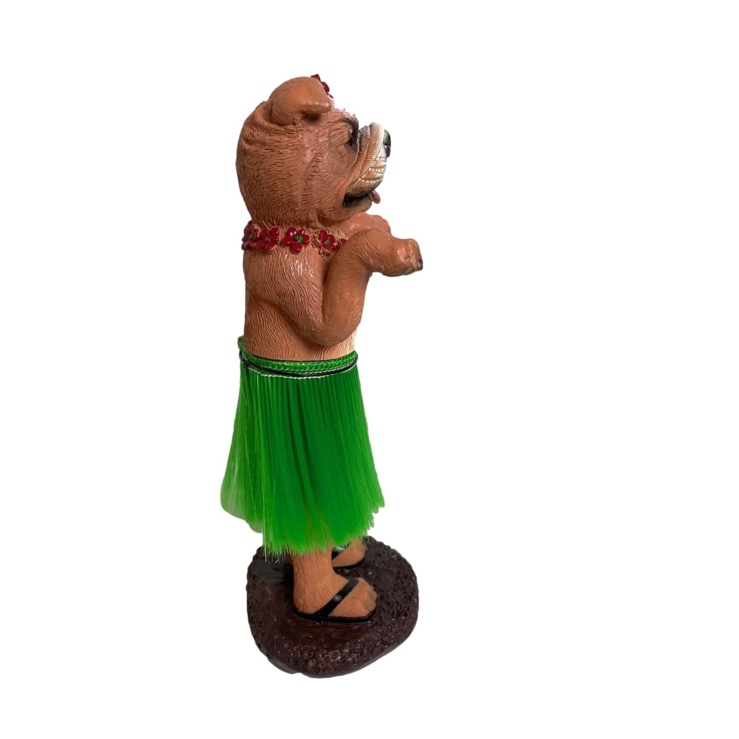 English Bulldog Hula Dashboard Figurine 6″ – Cute Car Decor, Pet Lover Gift