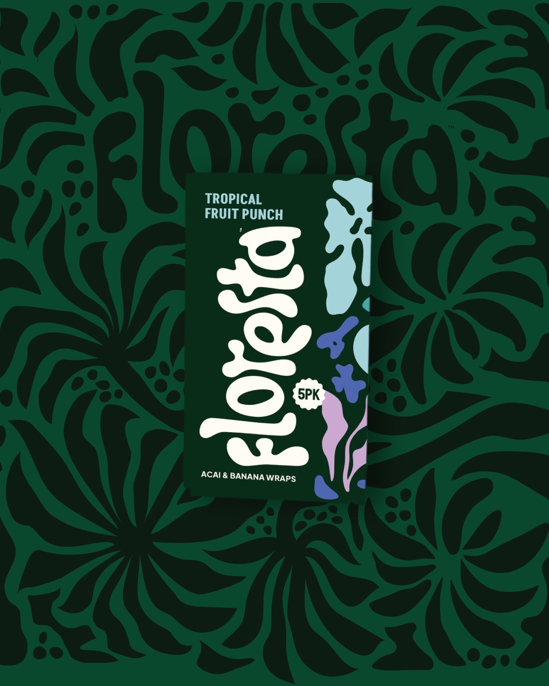 Floresta Acai Wraps – Tropical Fruit Punch Banana + Acai Blend Wraps. Box of 25