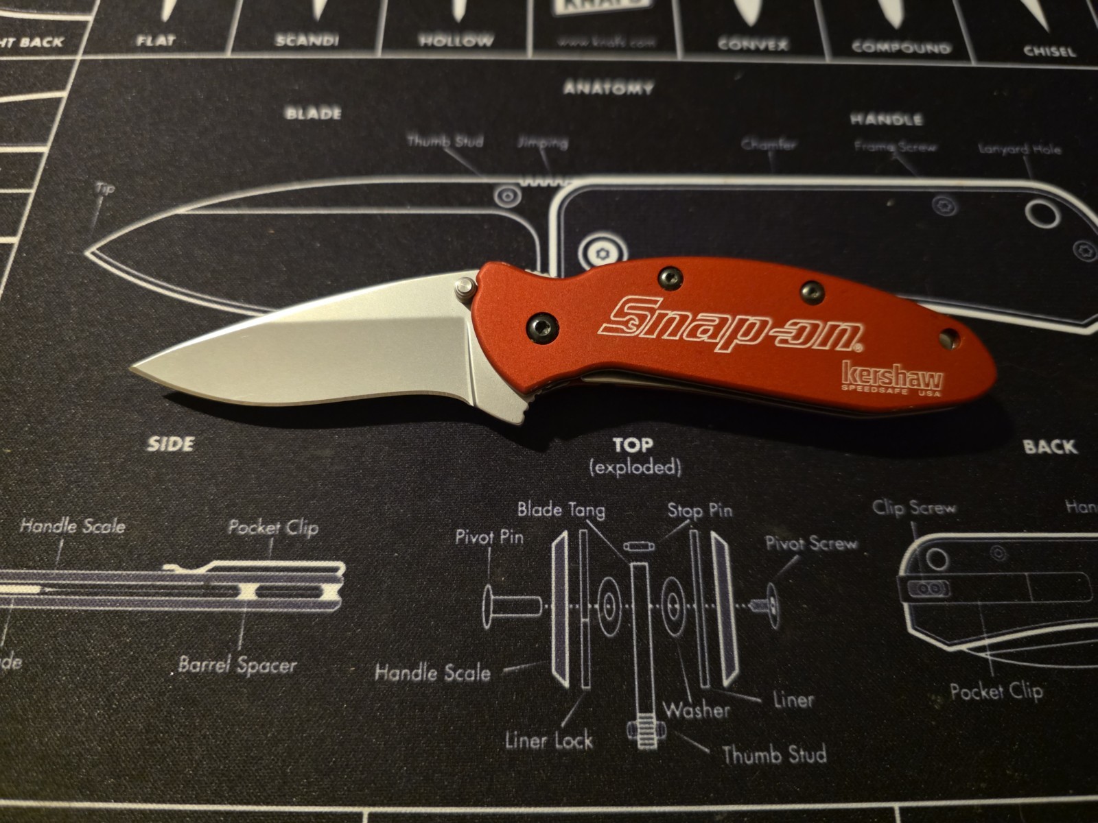 Snap On Tools / Kershaw 1620RDSO Scallion Pocket Knife Discontinued USA