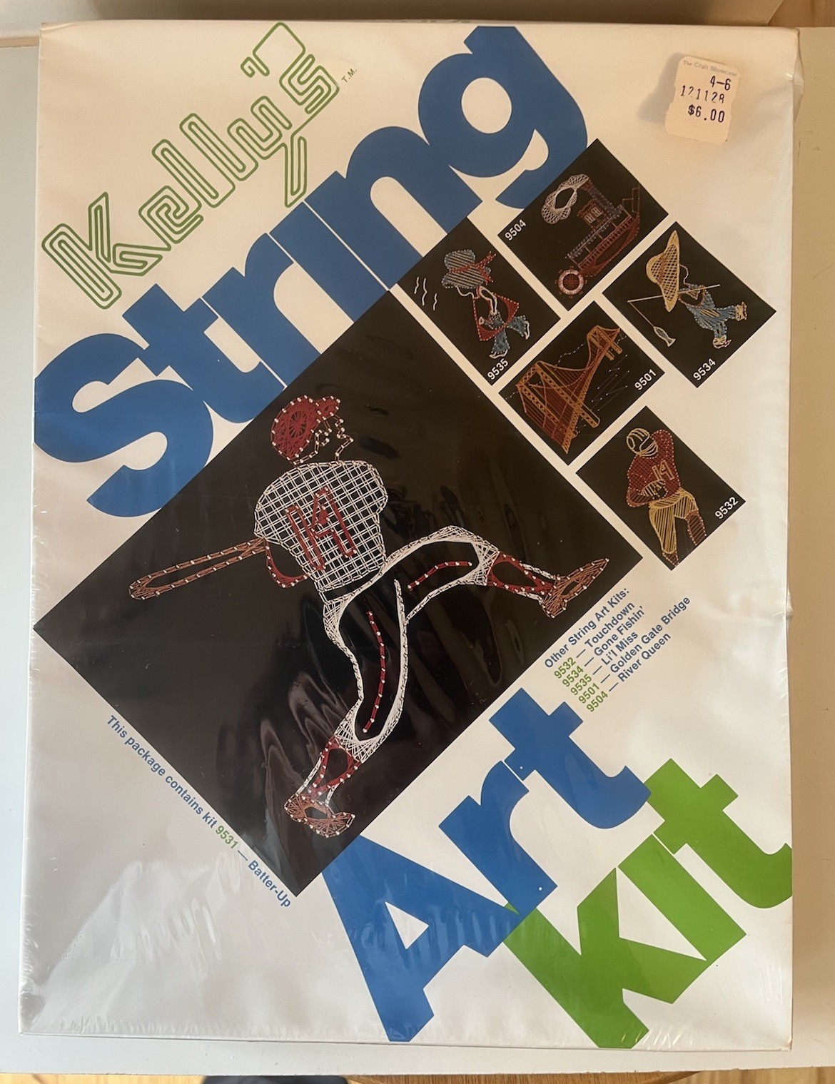 Vintage New 1975 Kelly’s String Art 9531 Batter-Up Baseball Sealed
