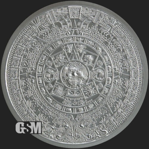 5 X 1 oz. Golden State Mint Silver Round Aztec Calendar .999 Fine – IN STOCK!!