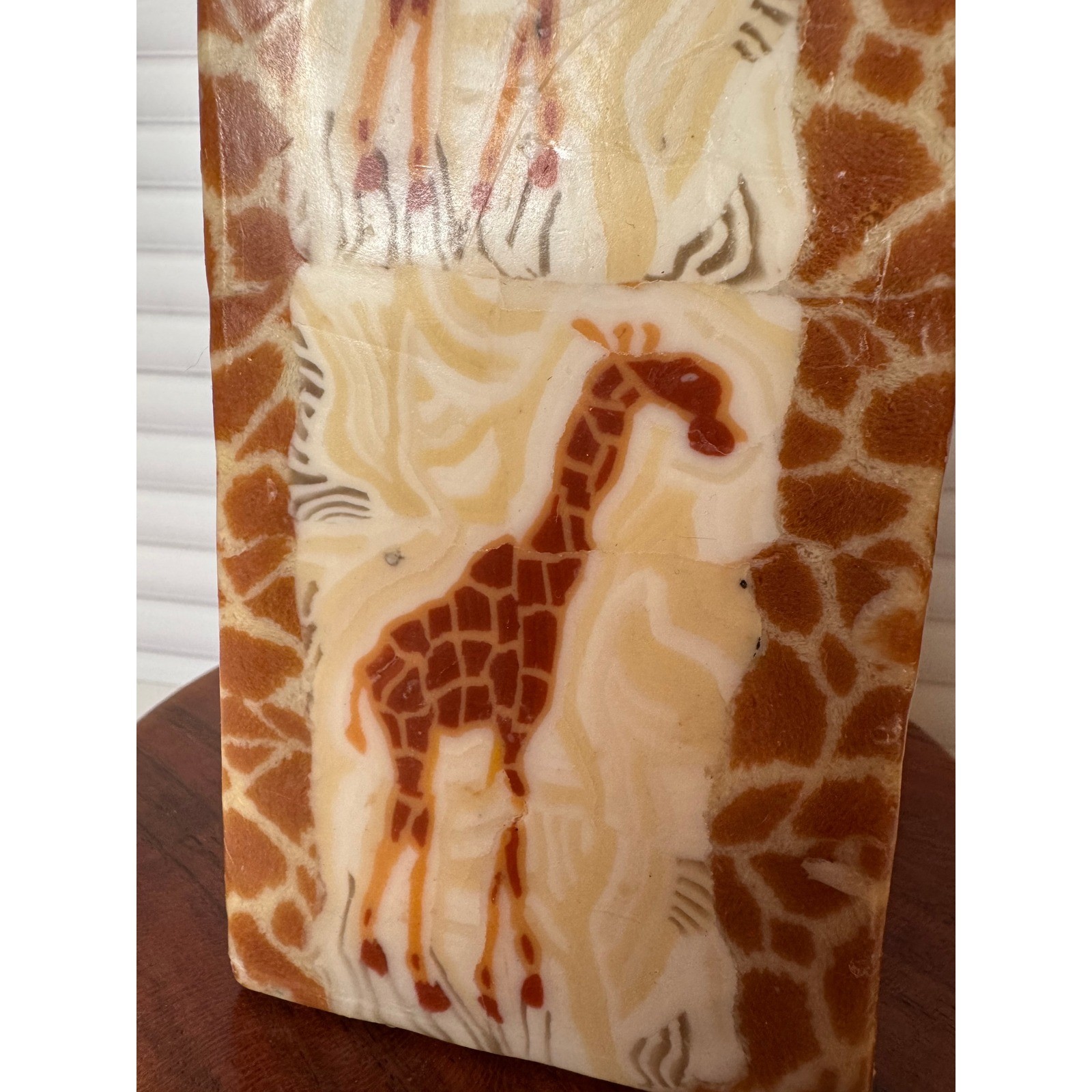 Vintage Giraffe Decorative Candle Pair Safari Animal Decor Unused