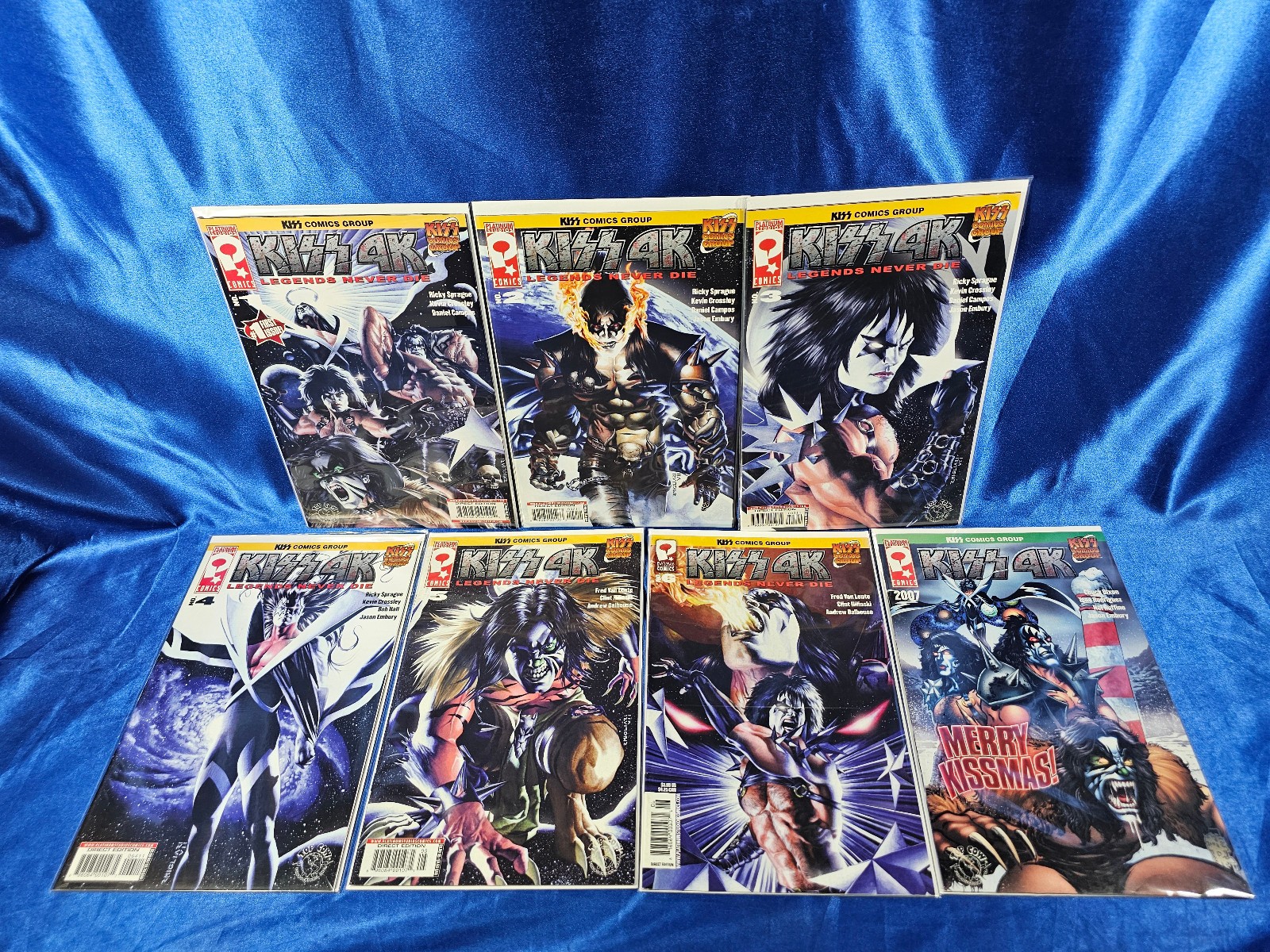 KISS 4K Comic 2007 KISS Comics Group #1-6 set + Xmas Legends Never Die Platinum