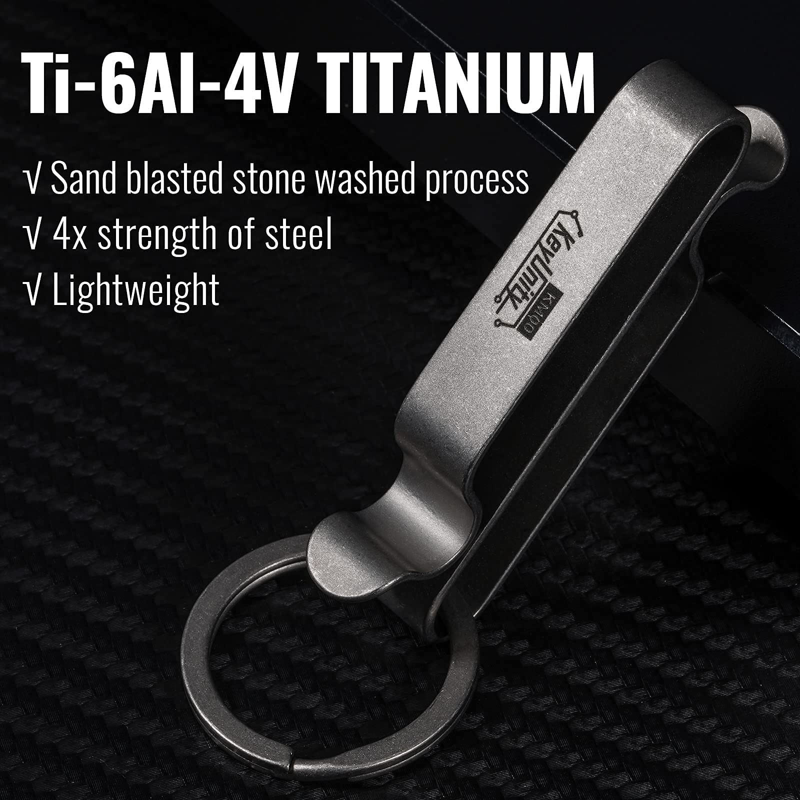 KM00 Titanium Belt Loop Keychain Clip Double Side Quick Release Key Holder wi…