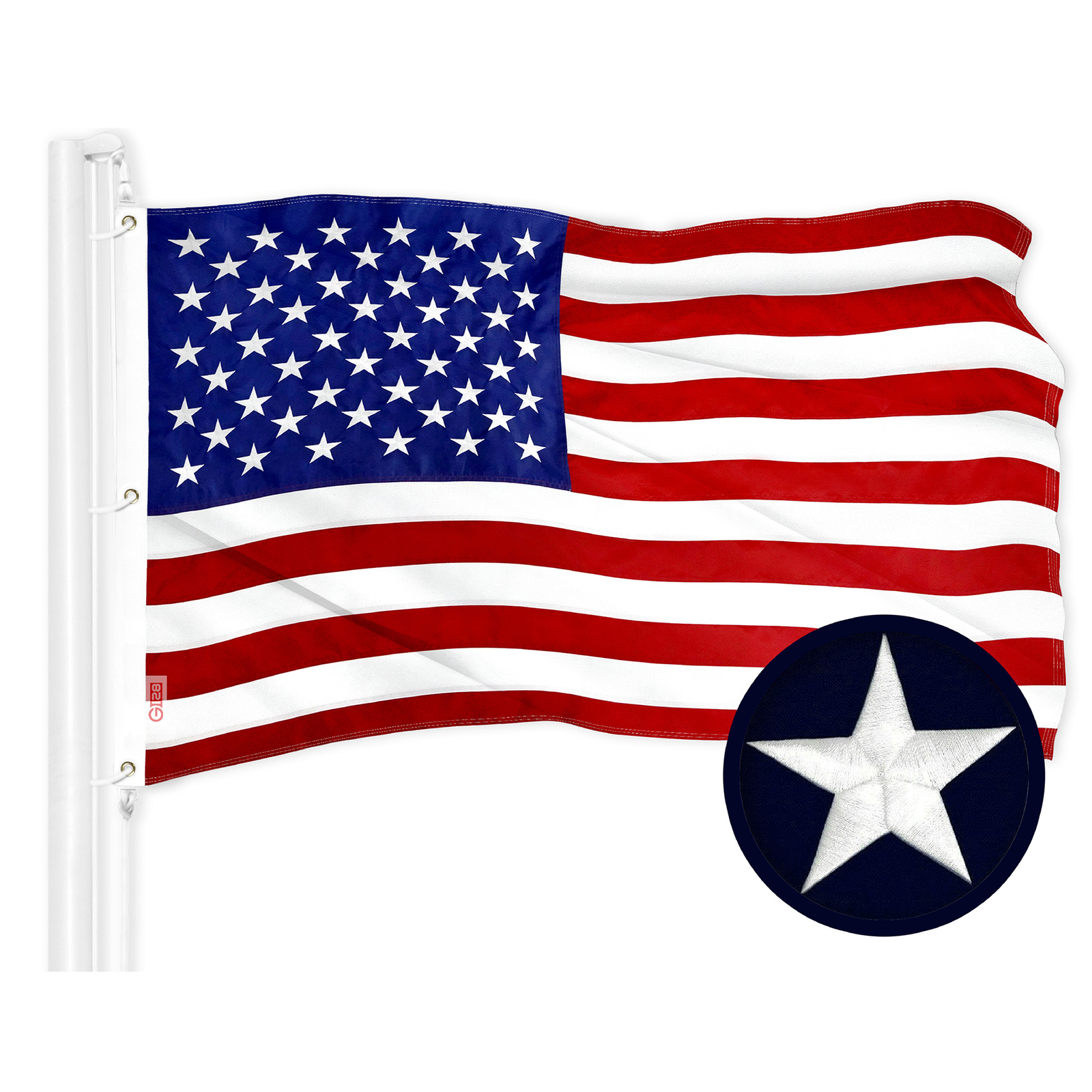 G128 – American Flag US USA | 6×10 ft | Embroidered Stars, Sewn Stripes