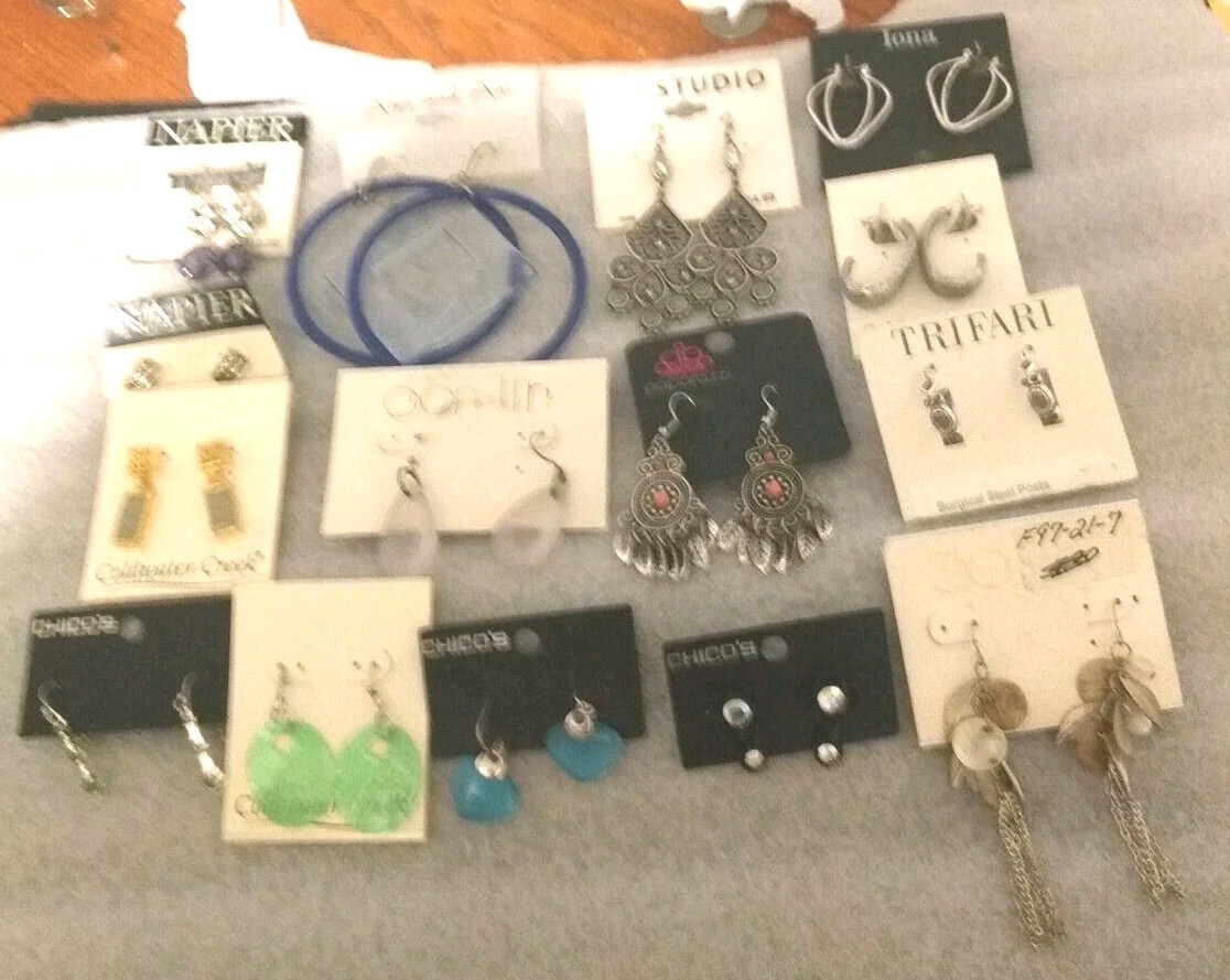 Lot of All Name Brands Pierced Earrings Trifari Chicos Cwc More