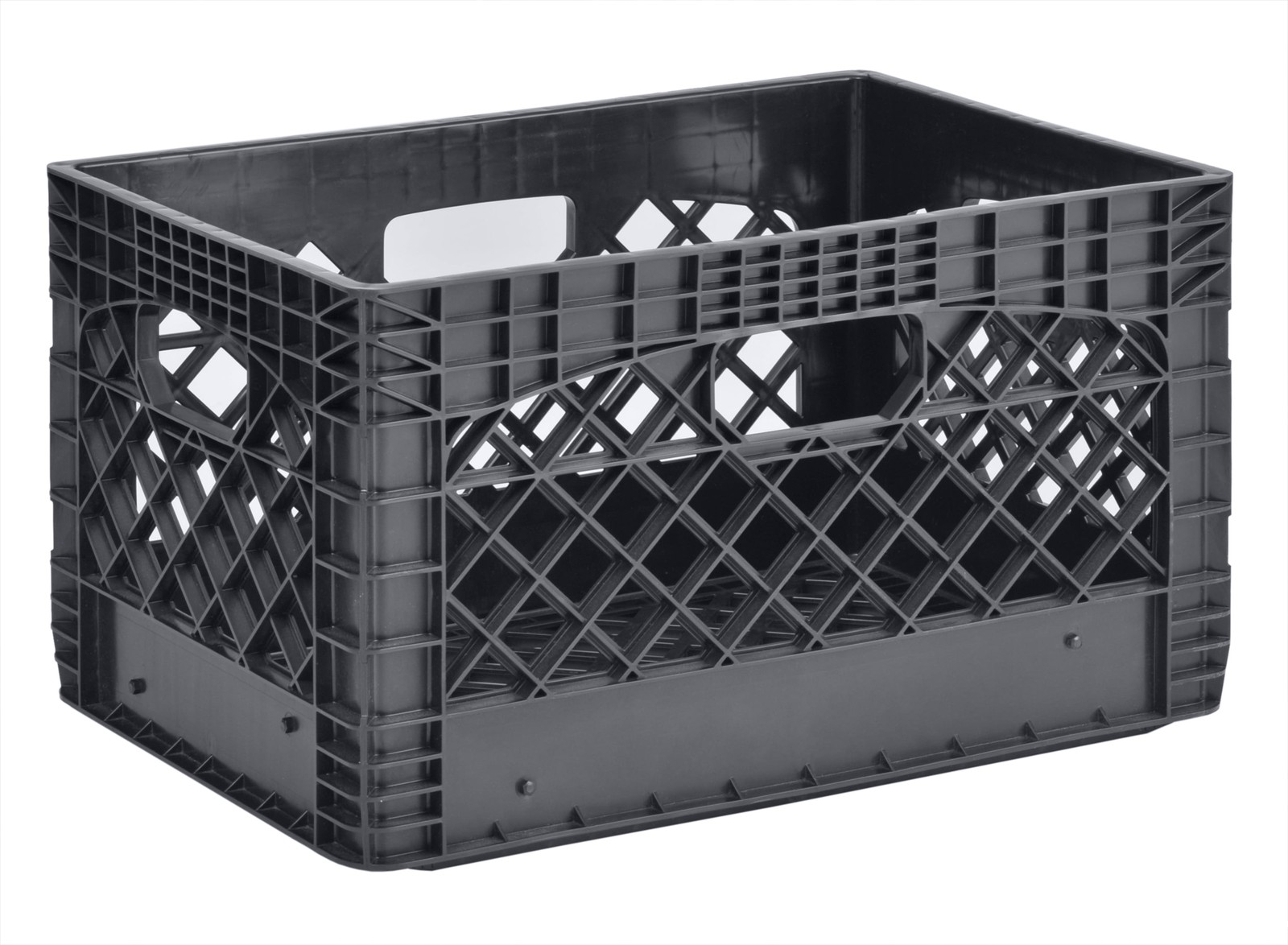 Juggernaut Storage 24QT Plastic Heavy-Duty Milk Crate, Black