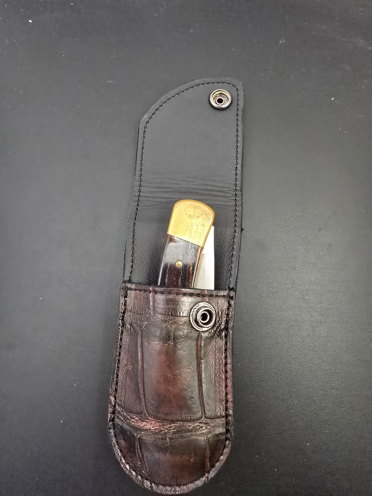 Buck 110 Alligator knife sheath, case 6265 Handmade brwon Real Gator sheath only