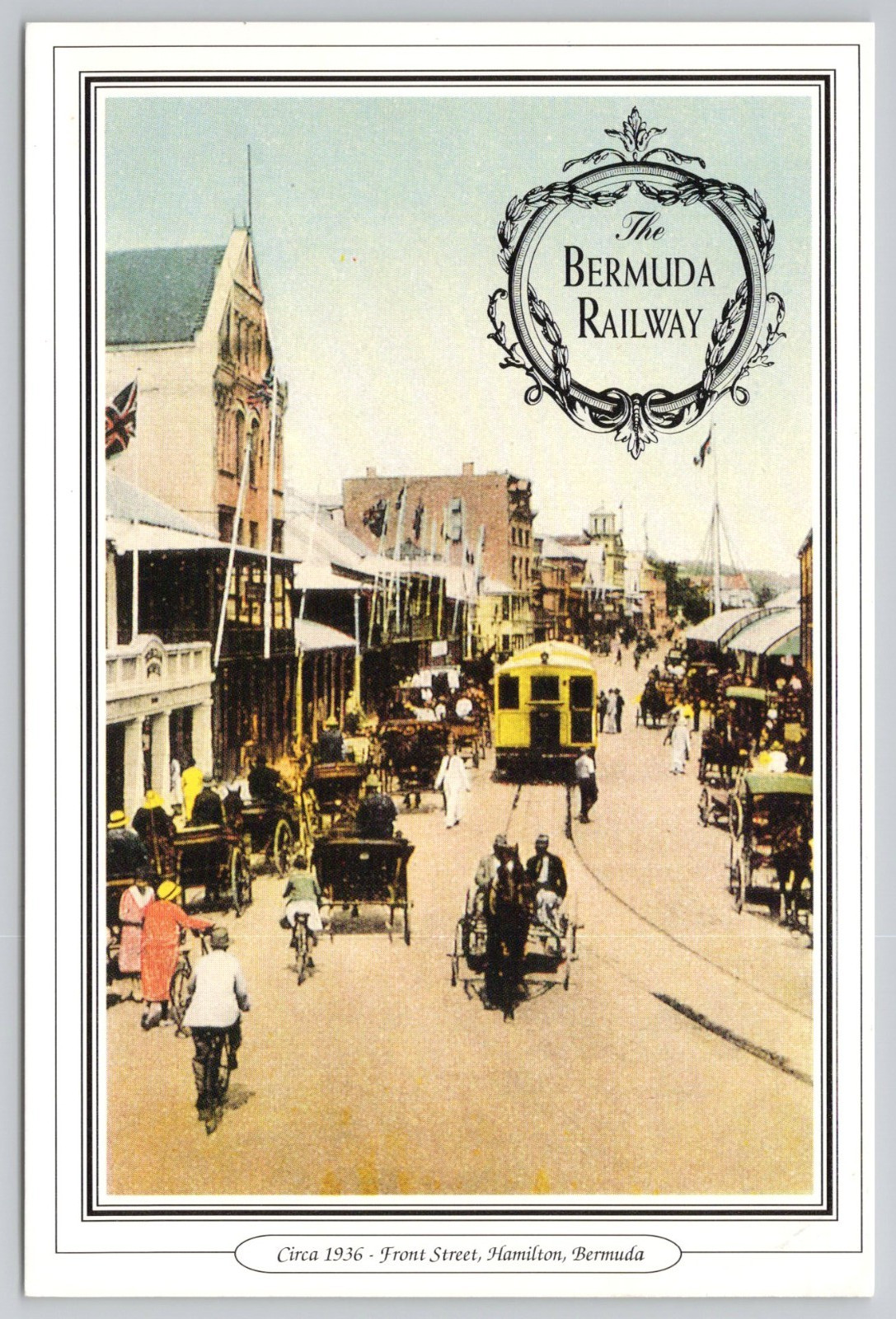 The Bermuda Railway Circa 1936 Front Street Hamilton Postcard #1657