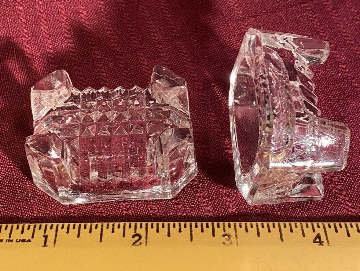Pair of OPEN SALT CELLARs…nice rectangle footed shape…Vintage