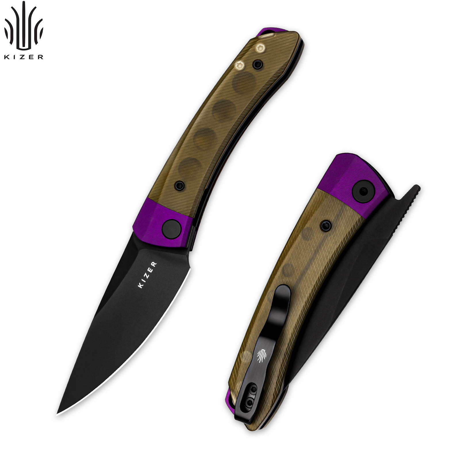 Kizer Mini Momo Drop Point Folding PocketKnife Nitro V Blade Aluminum+PEI Handle