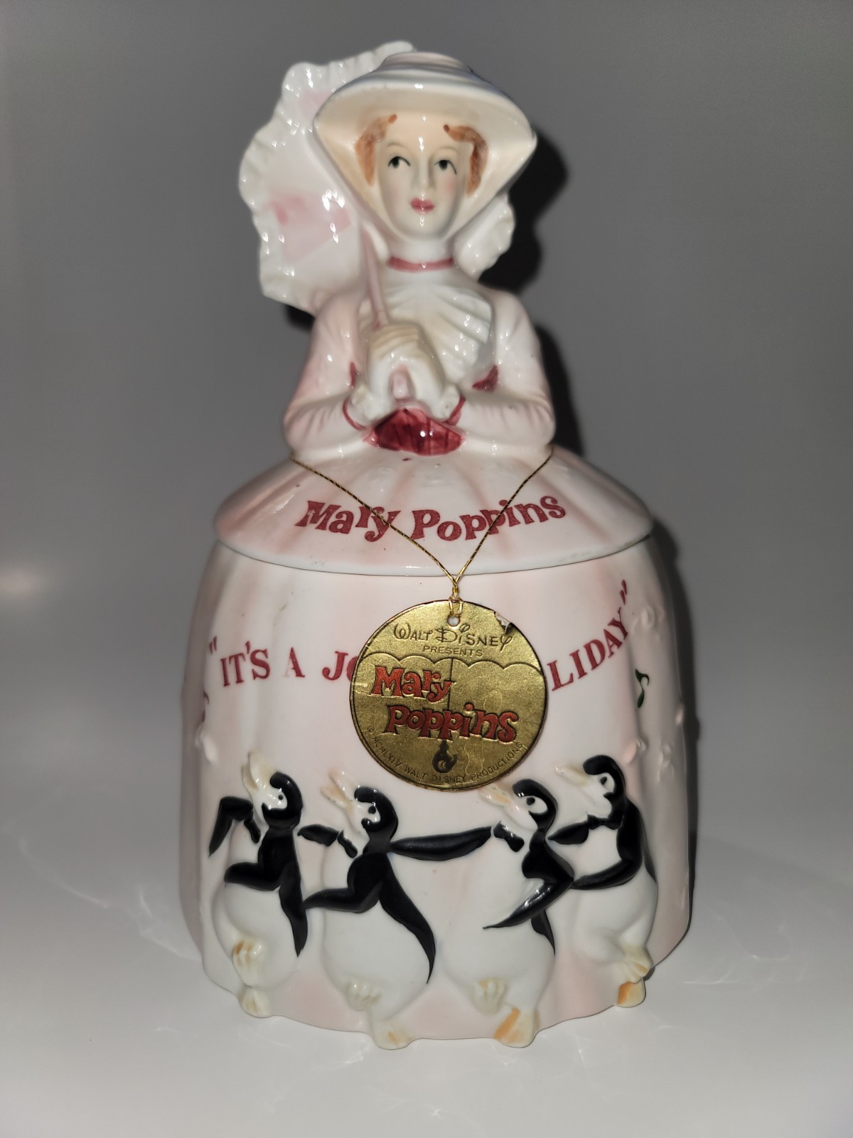 1964 Disney Prod. Rare Mary Poppins Ceramic Cookie Jar “It’s a Jolly Holiday”