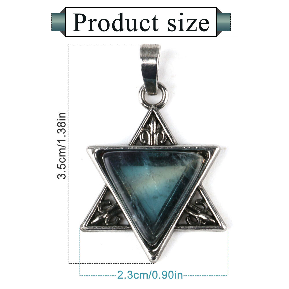 Chakra Crystal Pentagram Star Triangle Bead Pendants Magic Reiki Healing Amulet