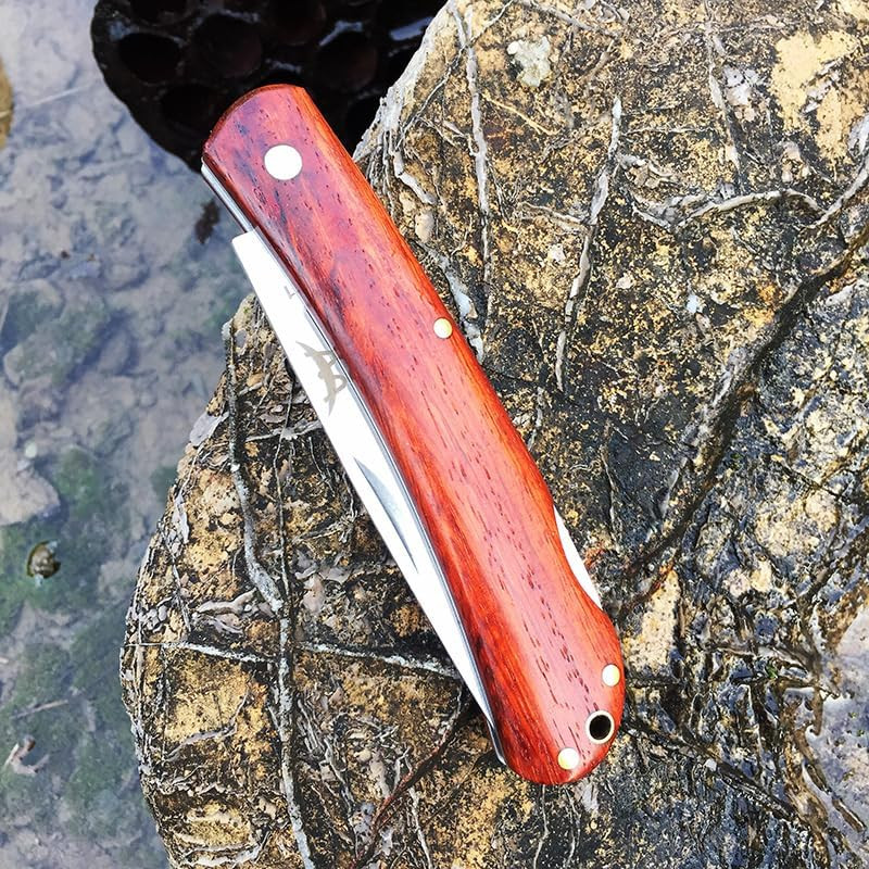 W001 Pocket Knife Folding Knives Traditional Folder Wood Handle Material Collect
