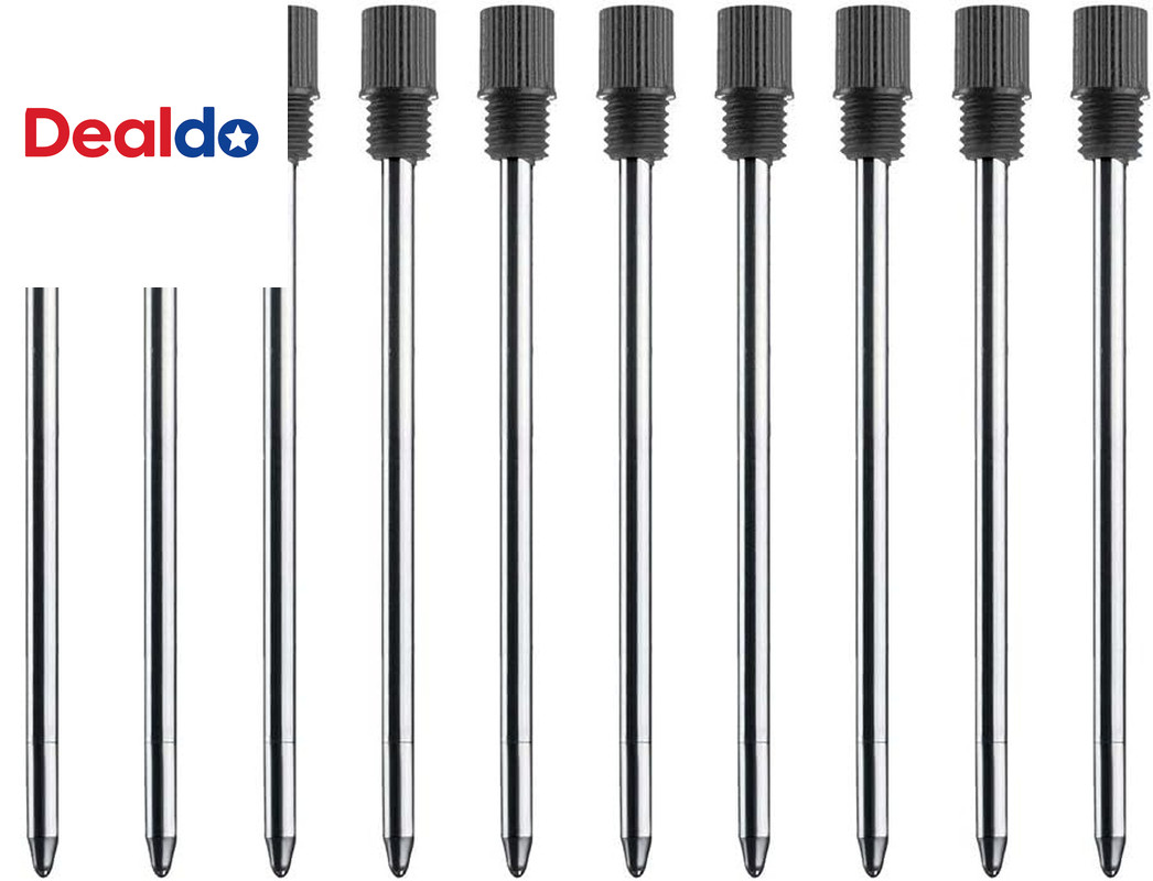 Black Ink Refills (10 Pcs), Replaceable Pen Refills, 2.75 Inch (70 Mm) Ballpoint