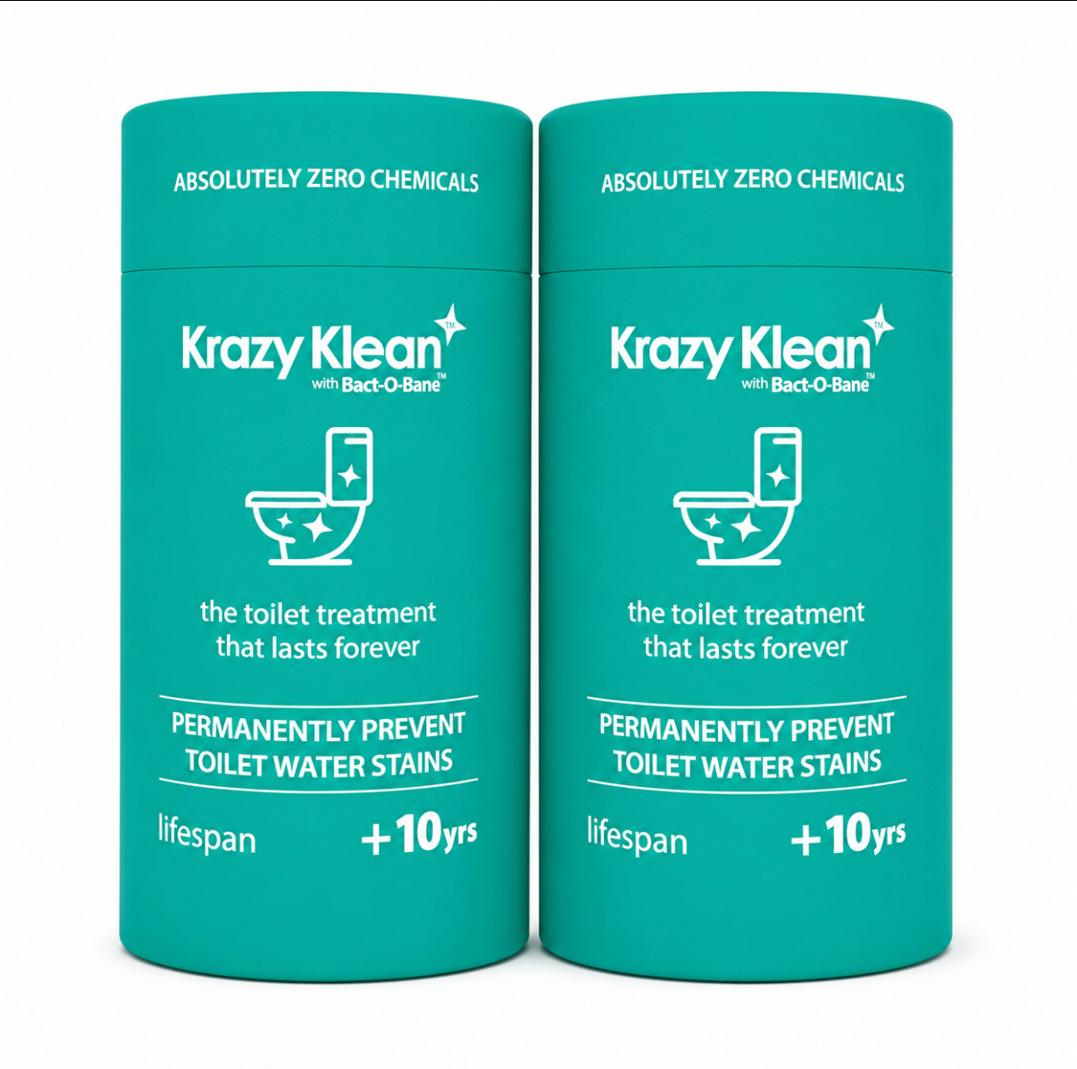 2 pack Krazy Klean Automatic Toilet Cleaner – Continuous Flush Cleaning System