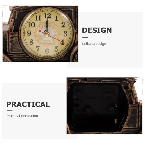 Vintage Car Alarm Clock, Classic Car Model Desk Clock, 19.00X9.00X7.50CM Black