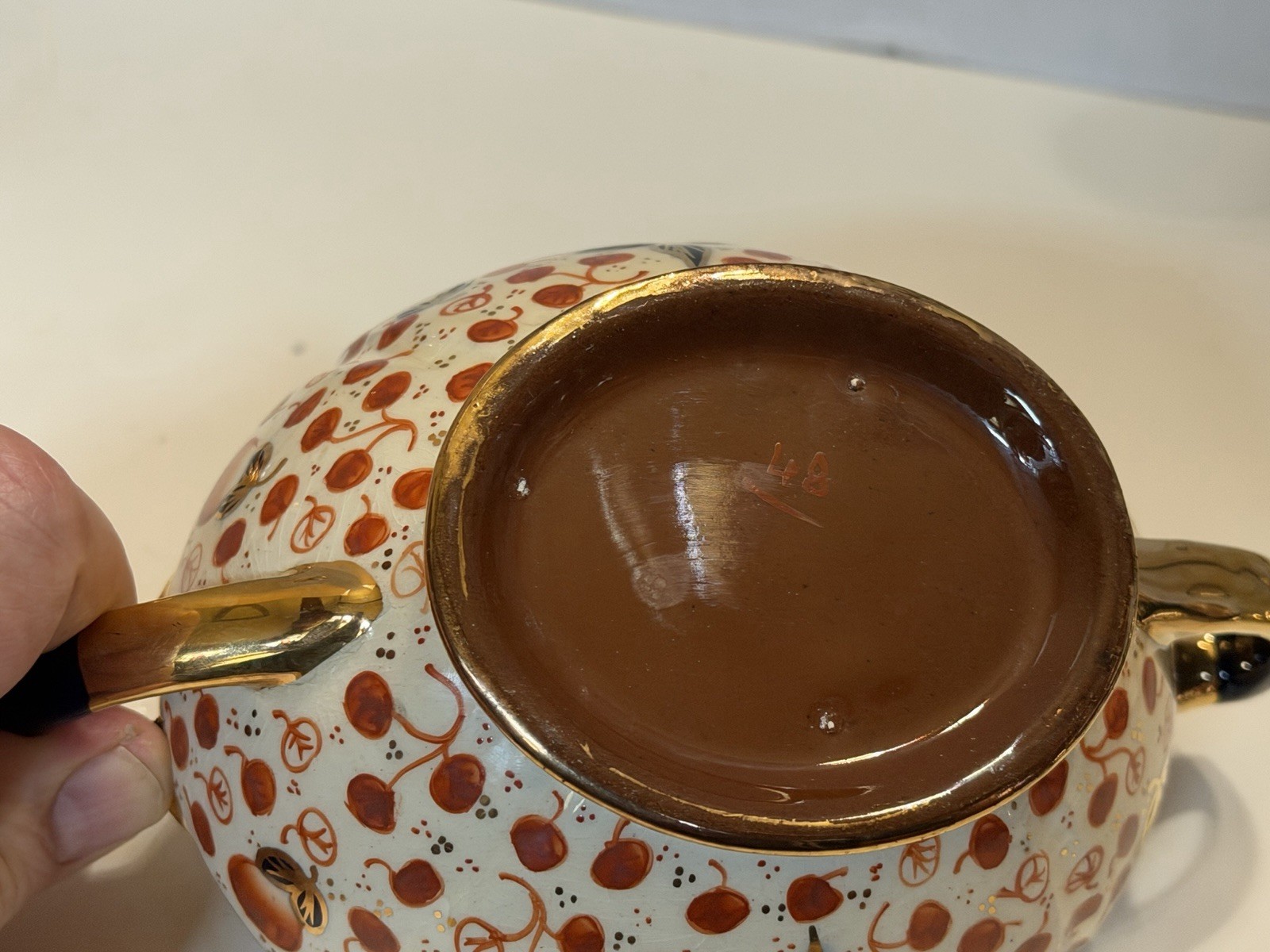 Vintage 3 Pc Lingard Webster Imari Tea Set Tunstall Staffordshire England 48 VGC