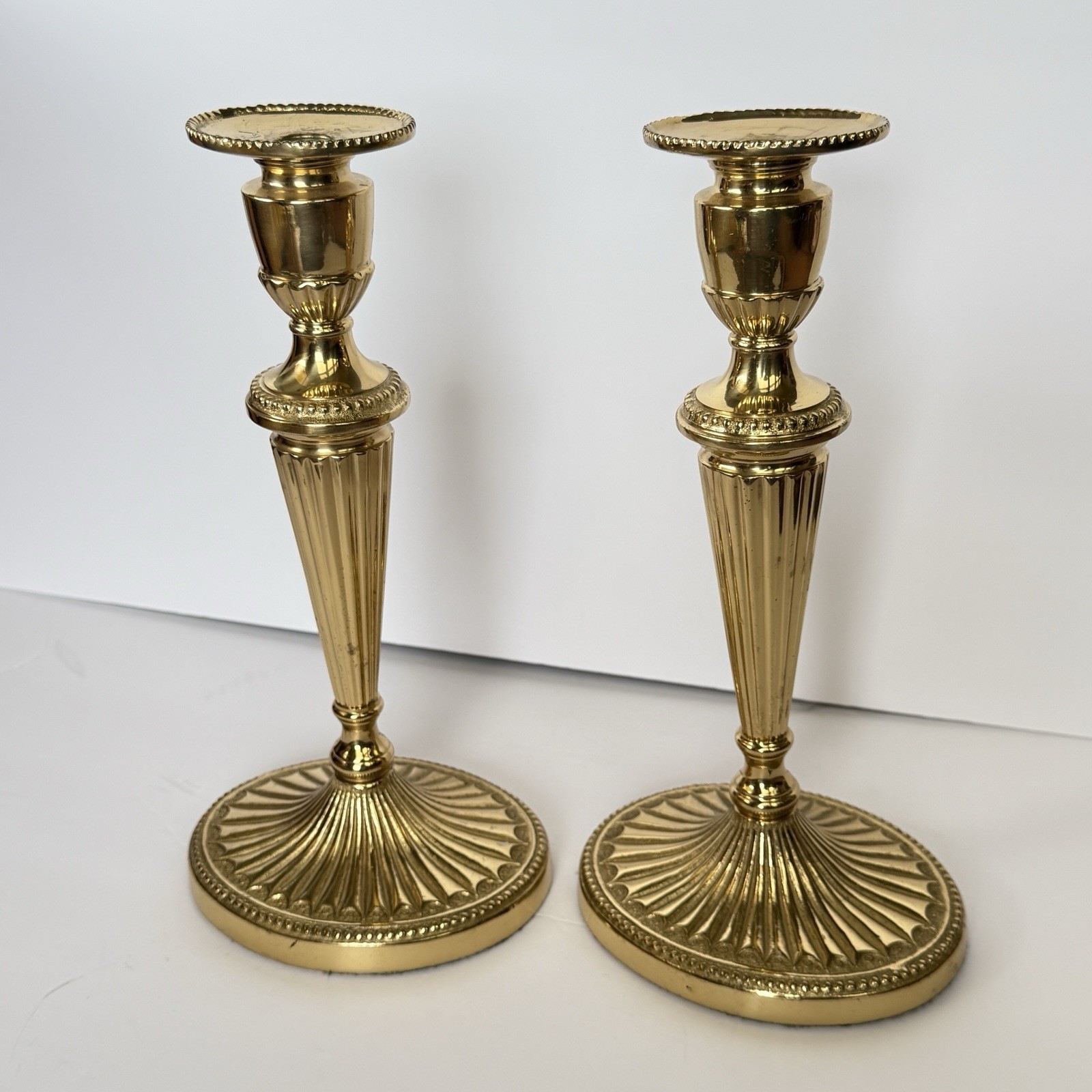 VTG Ornate Pair Of Candle Stick Holders, Decorative Crafts Inc., Mixed Metal