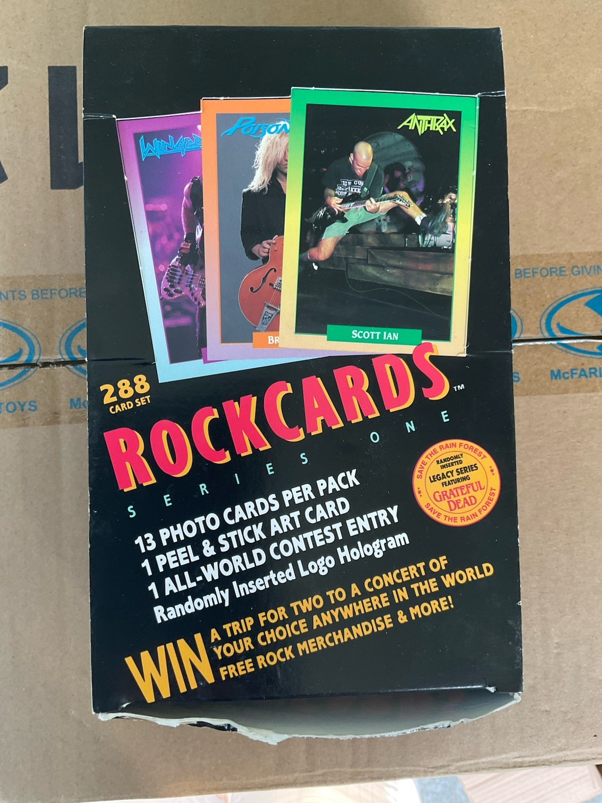 Workman Publishing 1991 RockCards Series One Non-Sport Box 288 Cards Sticker