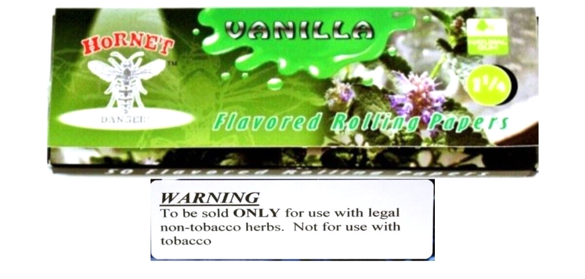 Vanilla Flavored 1 1/4 Rolling Papers by Hornet 50/Lvs USA Shipped!