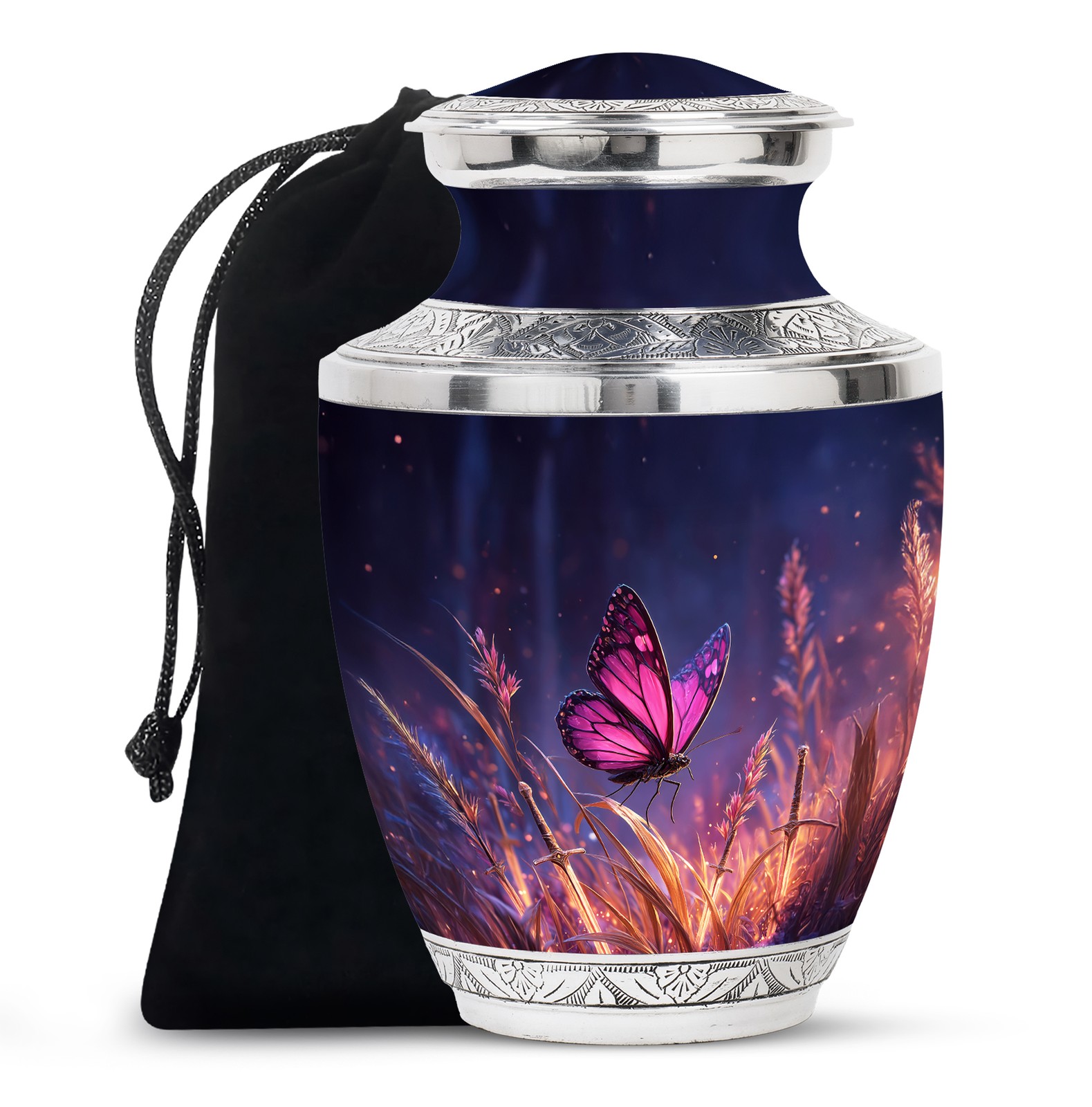Pink Butterfly Urns For Human Ashes Adult Man & Woman (10 Inch)