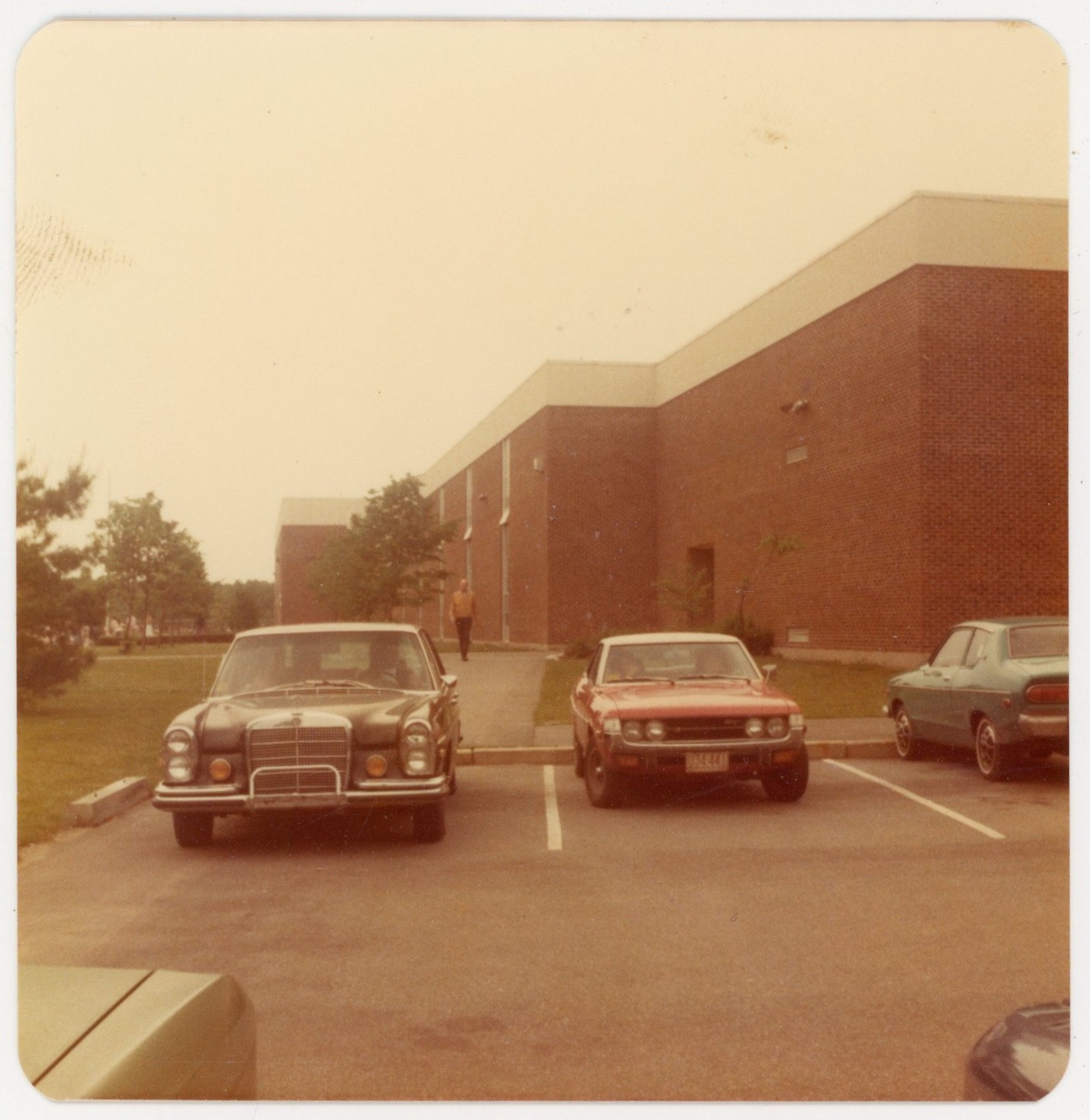 1970s Mercedes-Benz W108 & Toyota Celica Parking Lot Snapshot Photo