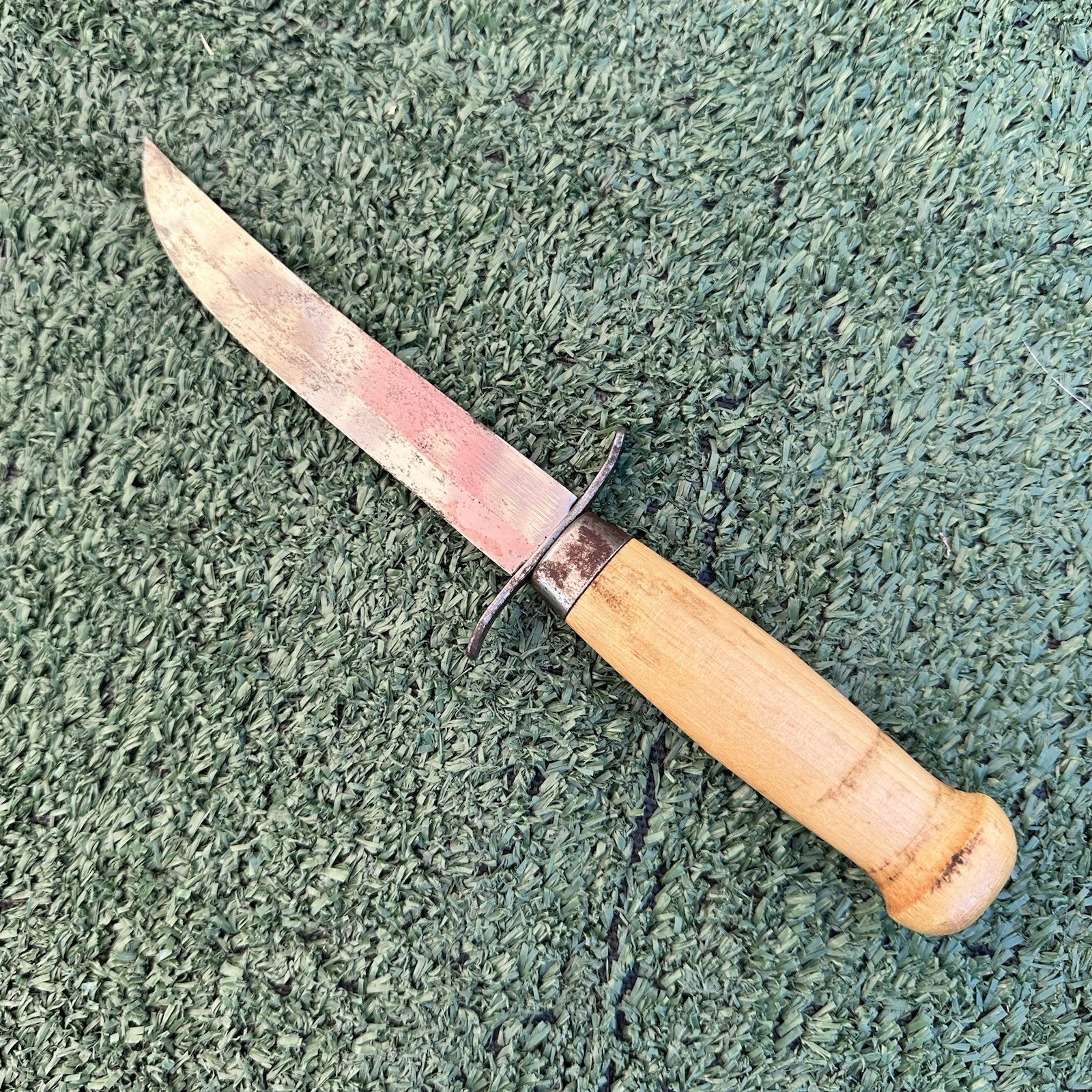 Vintage Edge Mark Fixed Blade Knife Wood Handle 9.25″ X 2.5”
