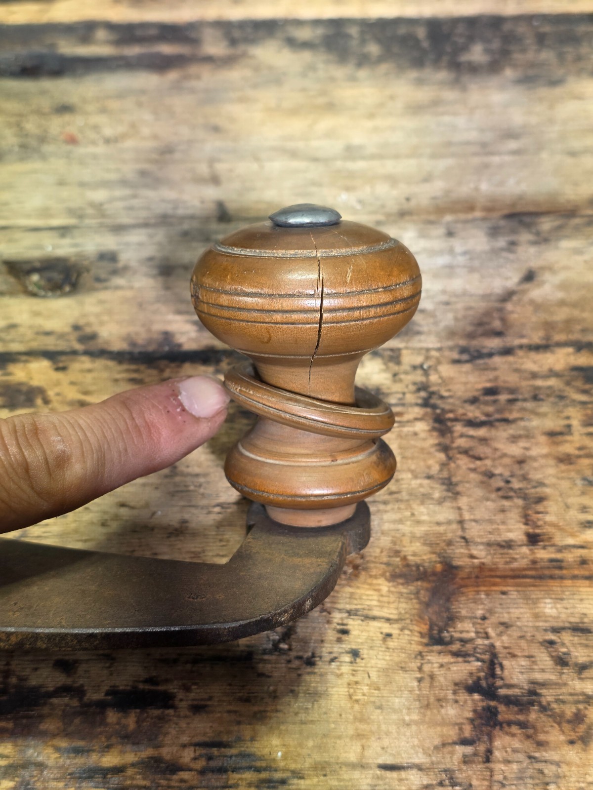 Museum Antique Ottoman Turkish Coffee Grinder Large Wooden Inlay Bird Mill 19th