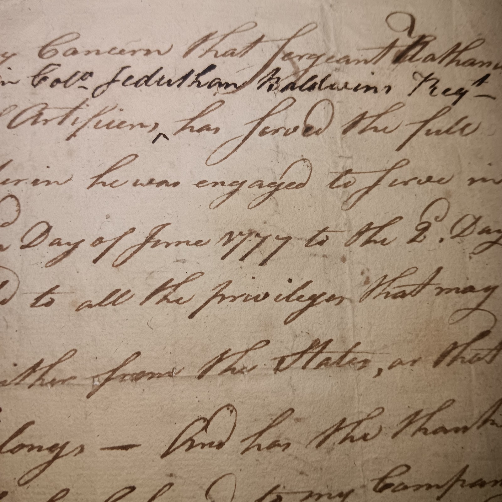 Revolutionary War Continental Army Discharge Document West Point NY June 2, 1780