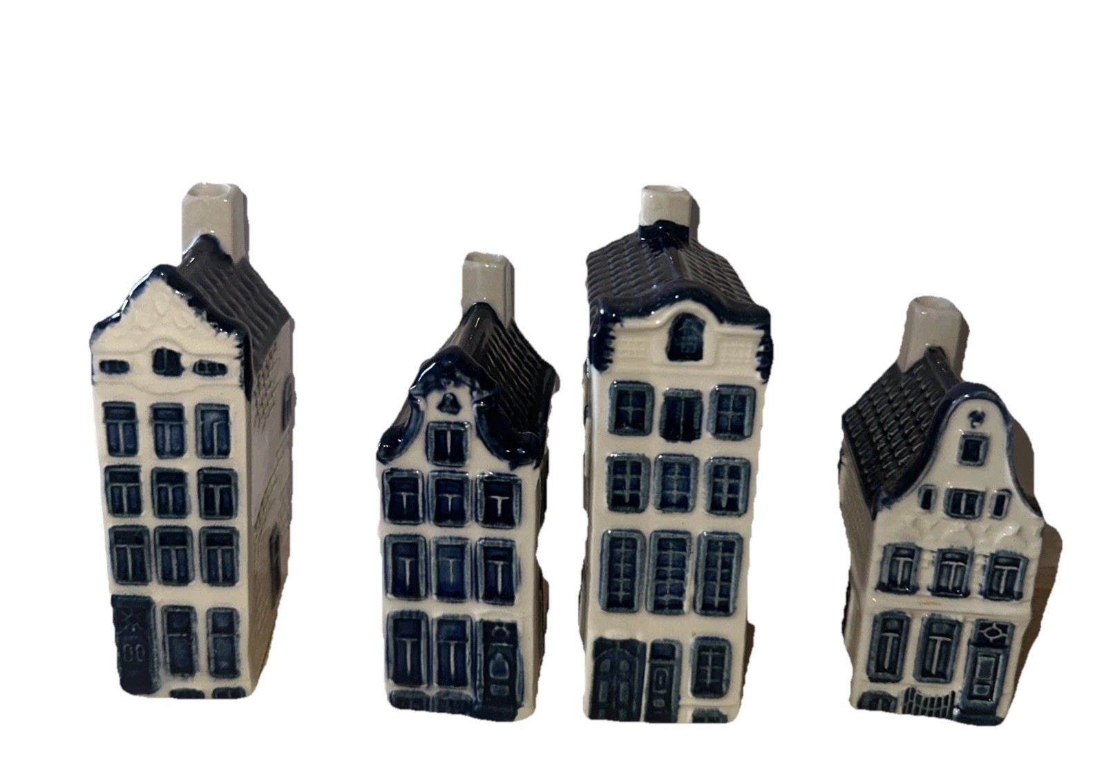 Hand Painted Blue Dutch Canal House Bottle Amsterdam Heerengracht Delft Lot 4