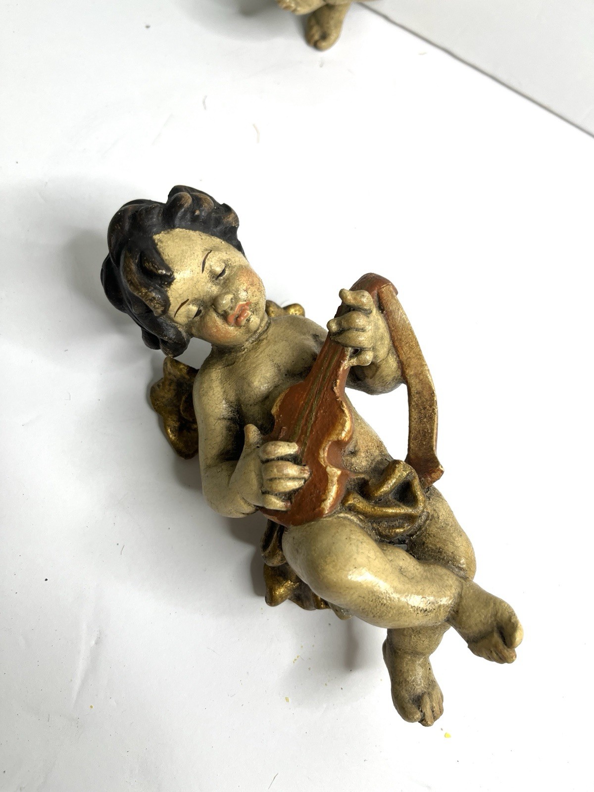 Pair Of Mid 20th Century Italian Putti Baroque-Style Cherubs Hand-Crafted Small