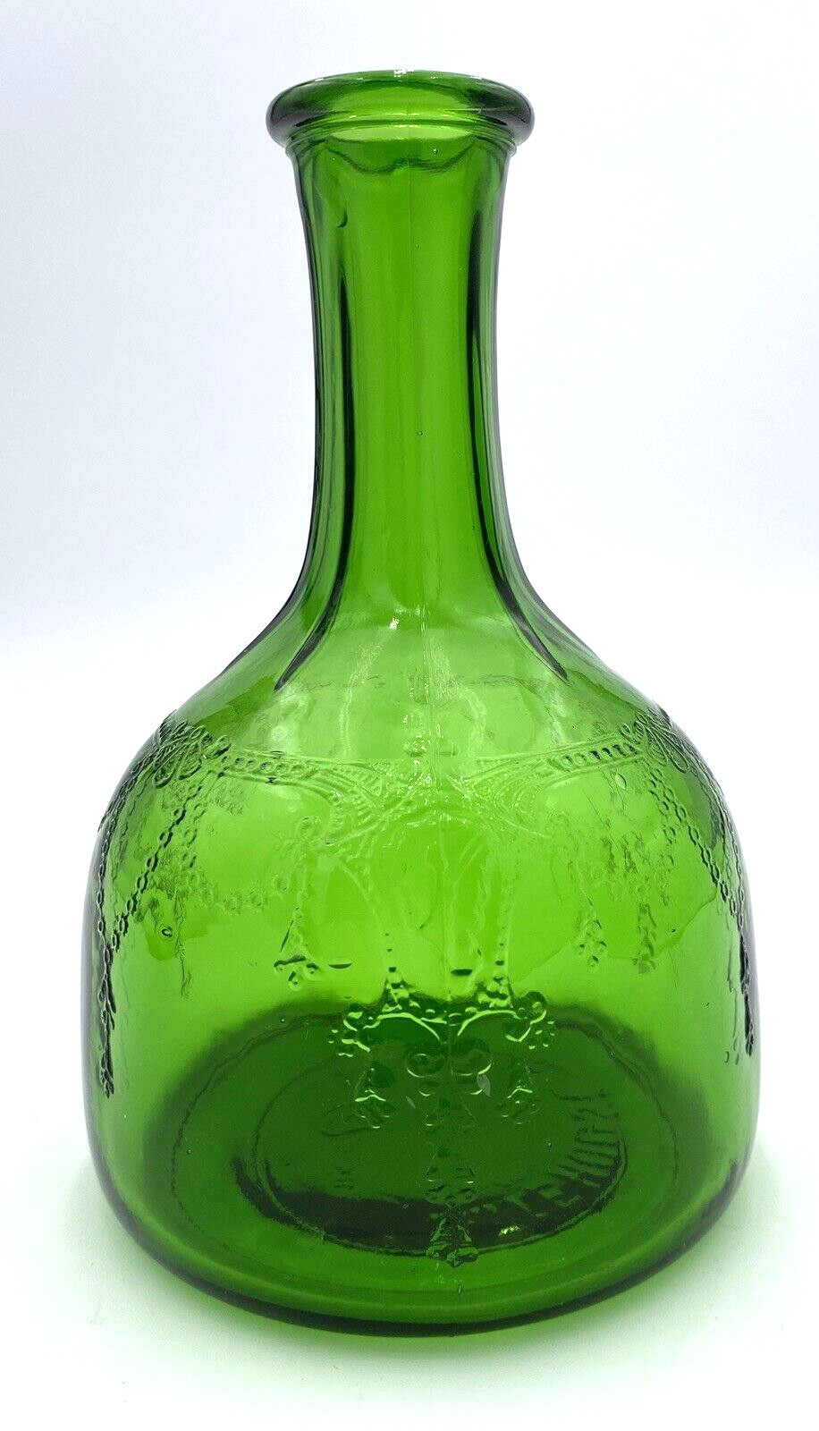 Vtg. (1931) White House Vinegar Green Bottle w/Cameo Ballerina, Owens-Illinois