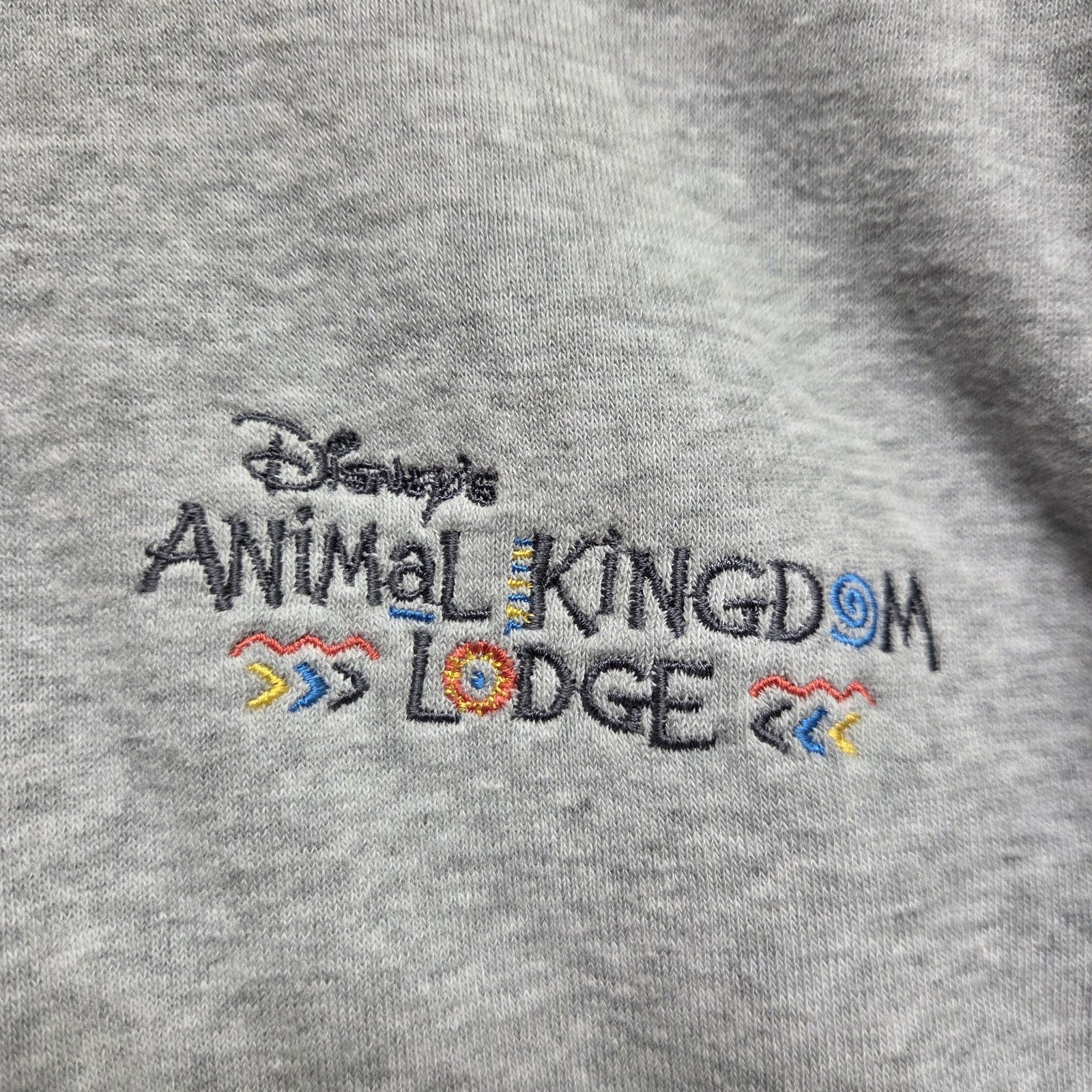 Disney Parks Pullover Womens 2XL Gray Animal Kingdom Lodge 1/4 Zip Sweatshirt