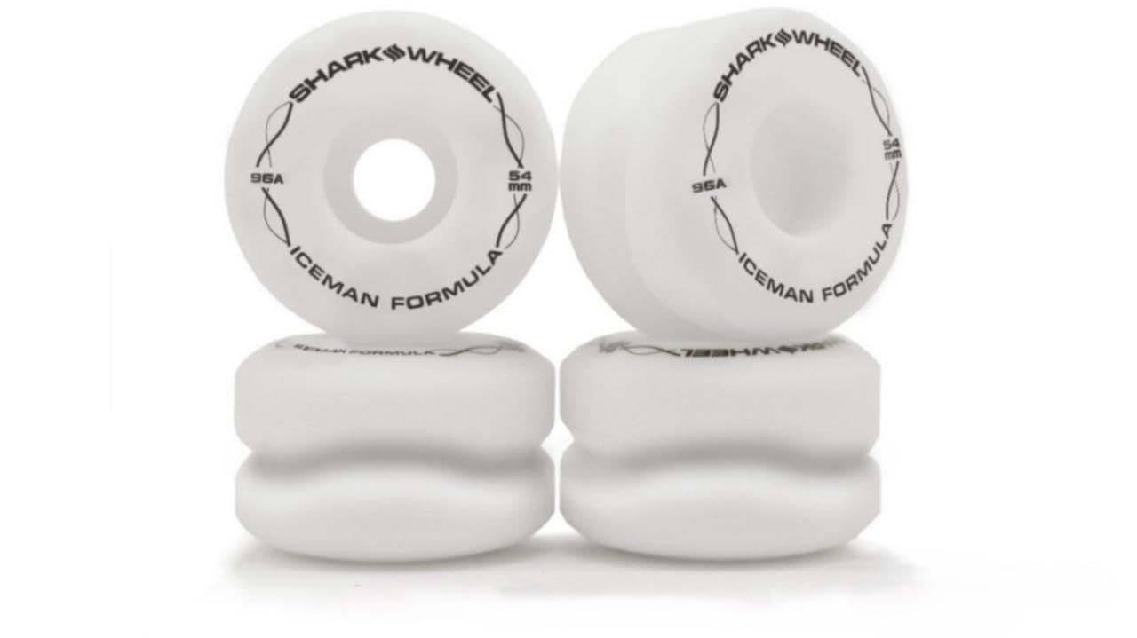 Shark Wheel 54mm 96A Pro Signature Skateboard Wheels, Smooth Ride (Iceman)