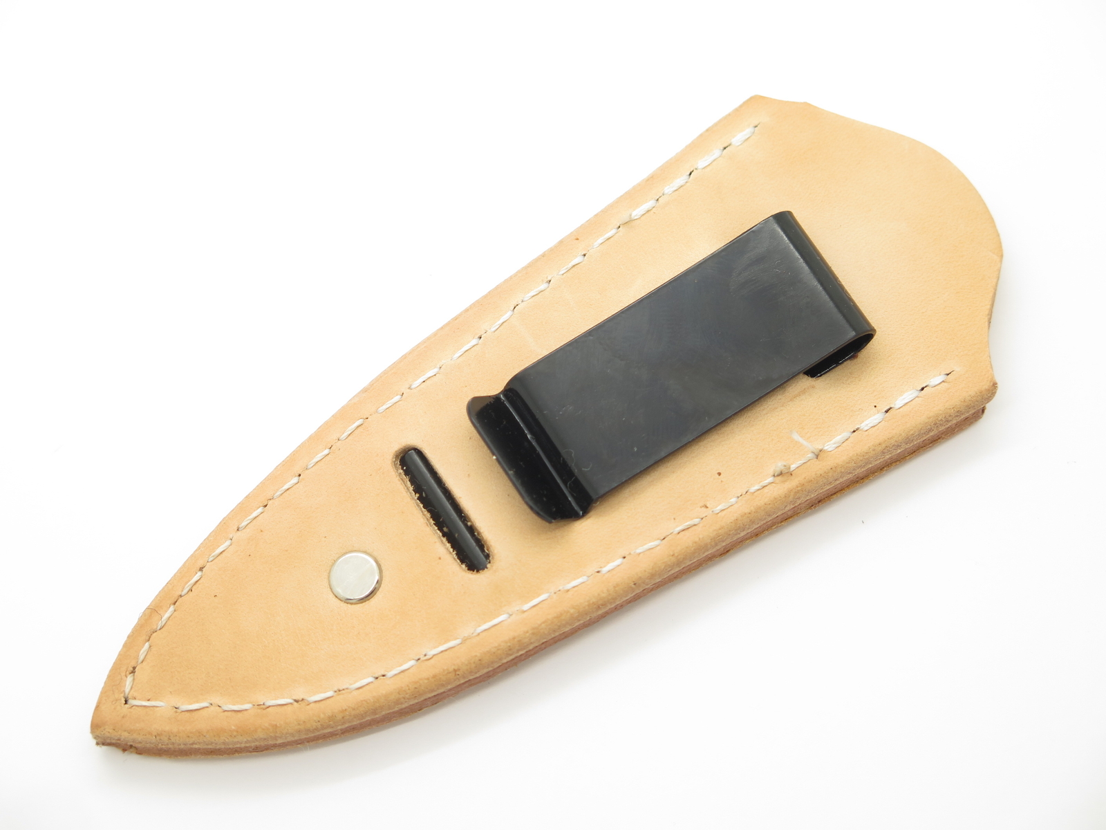 Custom USA Leather Fixed 3″ Blade Dagger Knife Boot Belt Clip Sheath