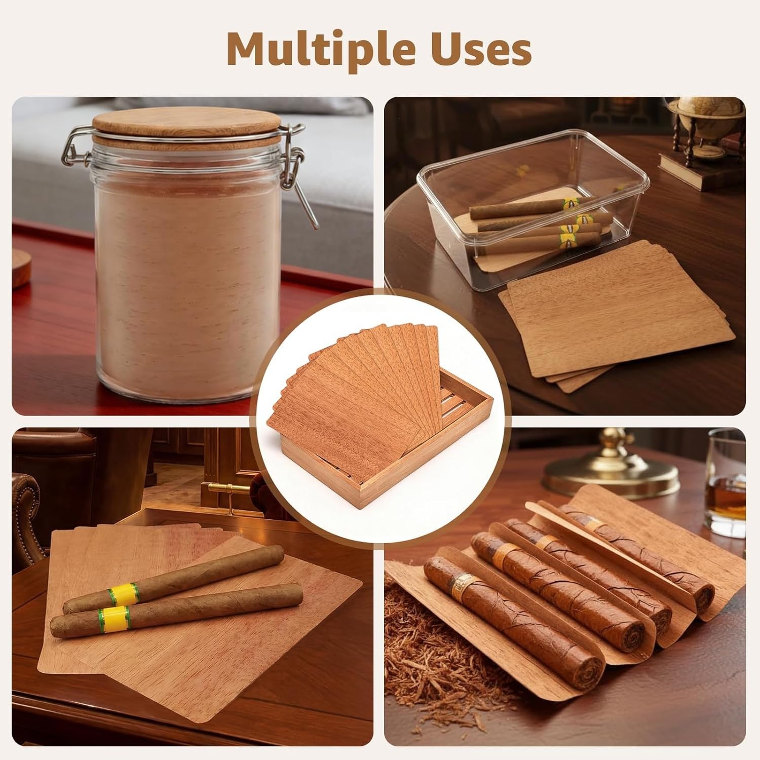 10-Pack Large s for Humidor, 6.7″ x 4.3″ x 0.02″ Cedar Chips for Spanish Ceda…