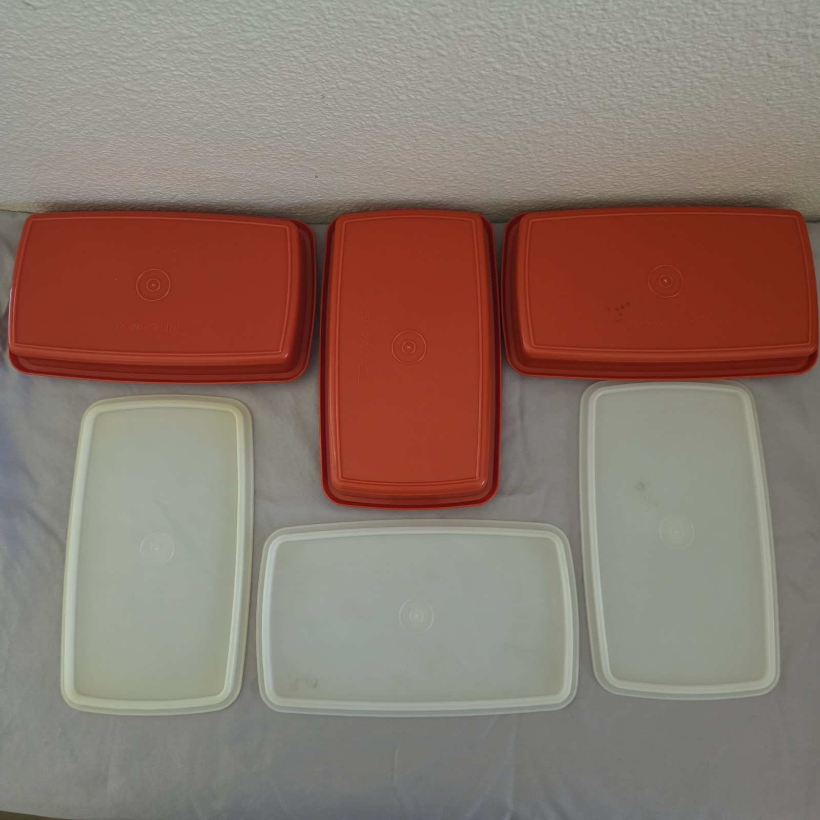Vintage Tupperware Storage Containers Set in Paprika Red Lot of 14 with Lids