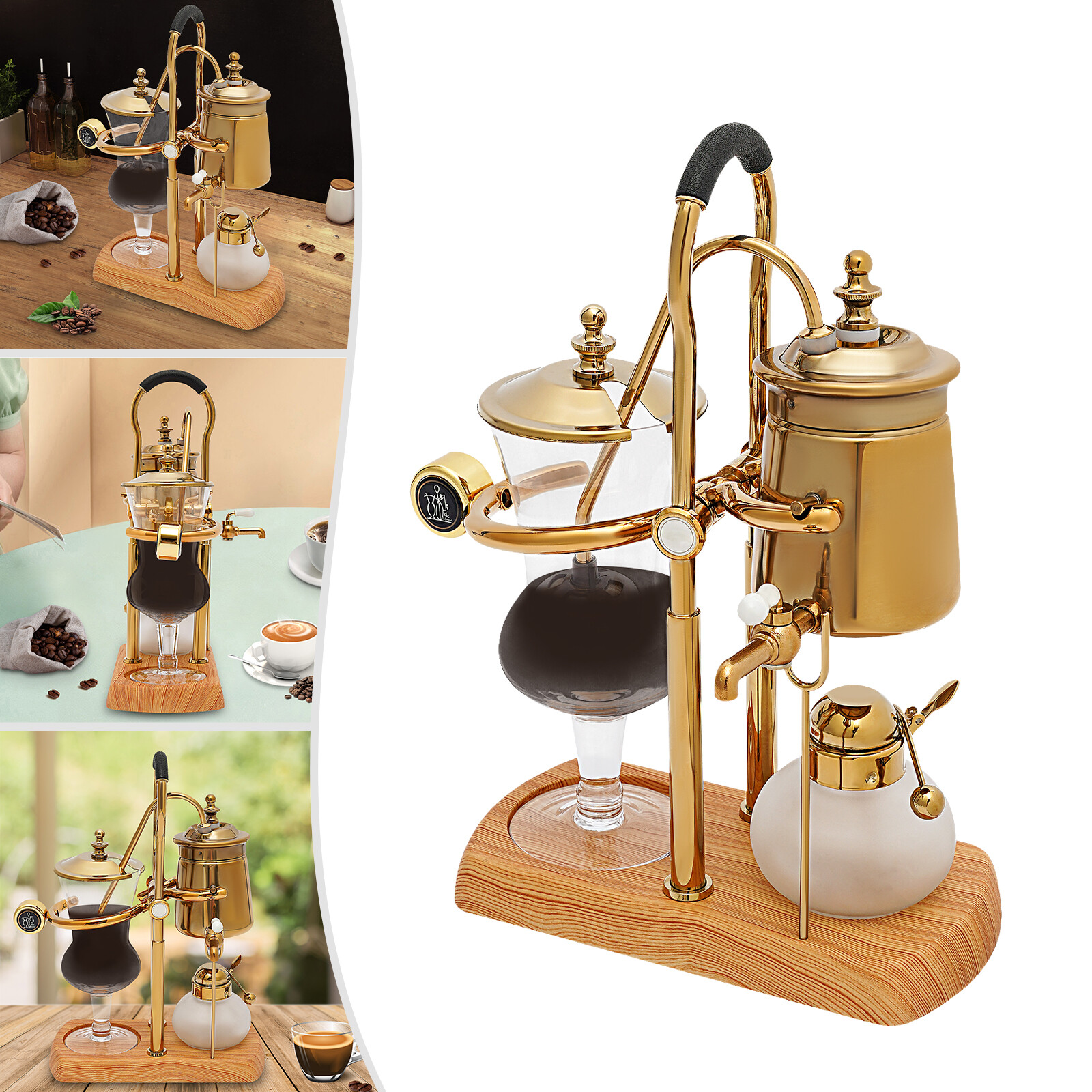 15OZ Royal Belgian Belgium Balance Syphon Coffee Maker Siphon Brewer Golden