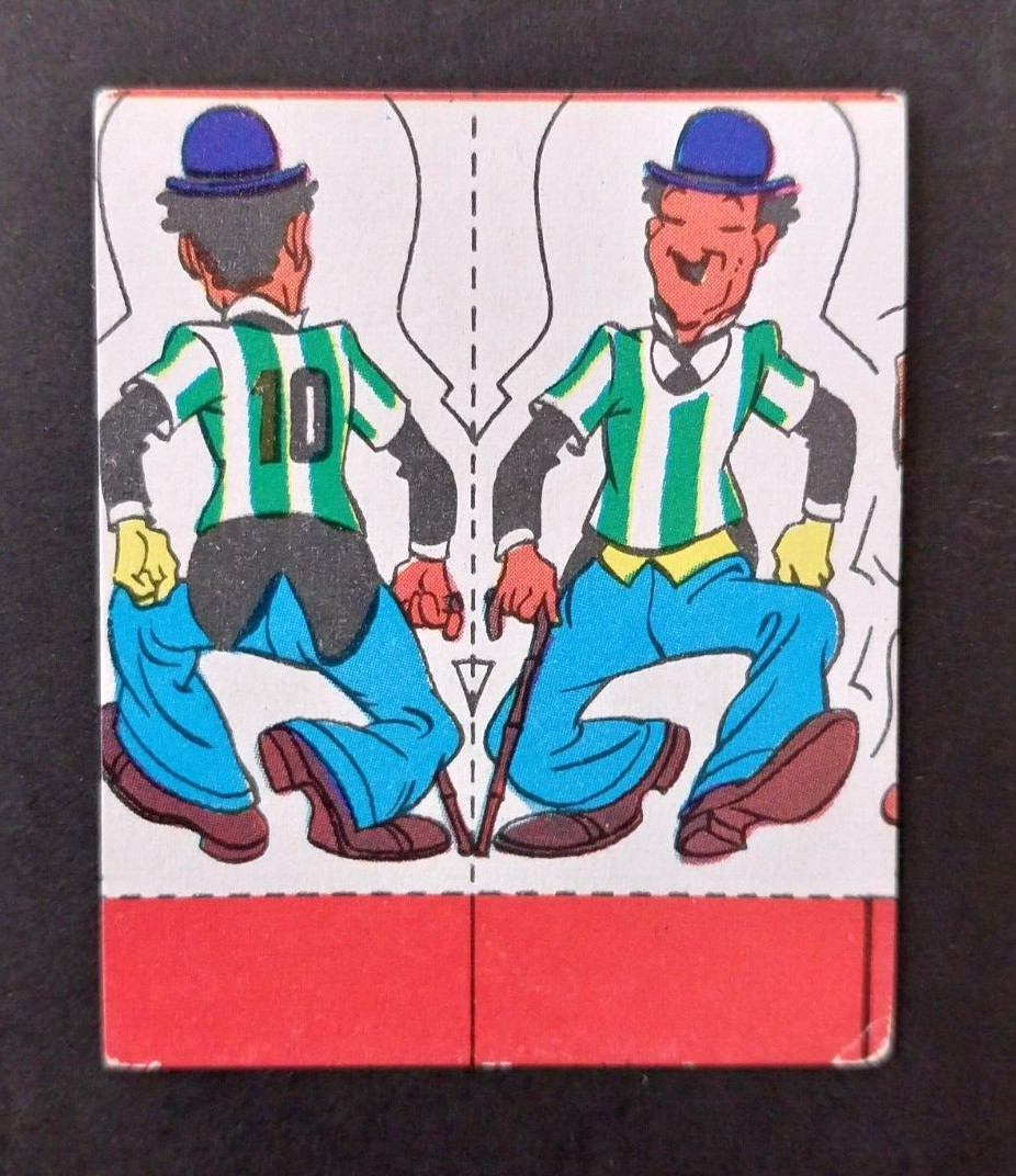 1970s Charles Chaplin Cartoon Gran Match Argentina Vintage Trading Card