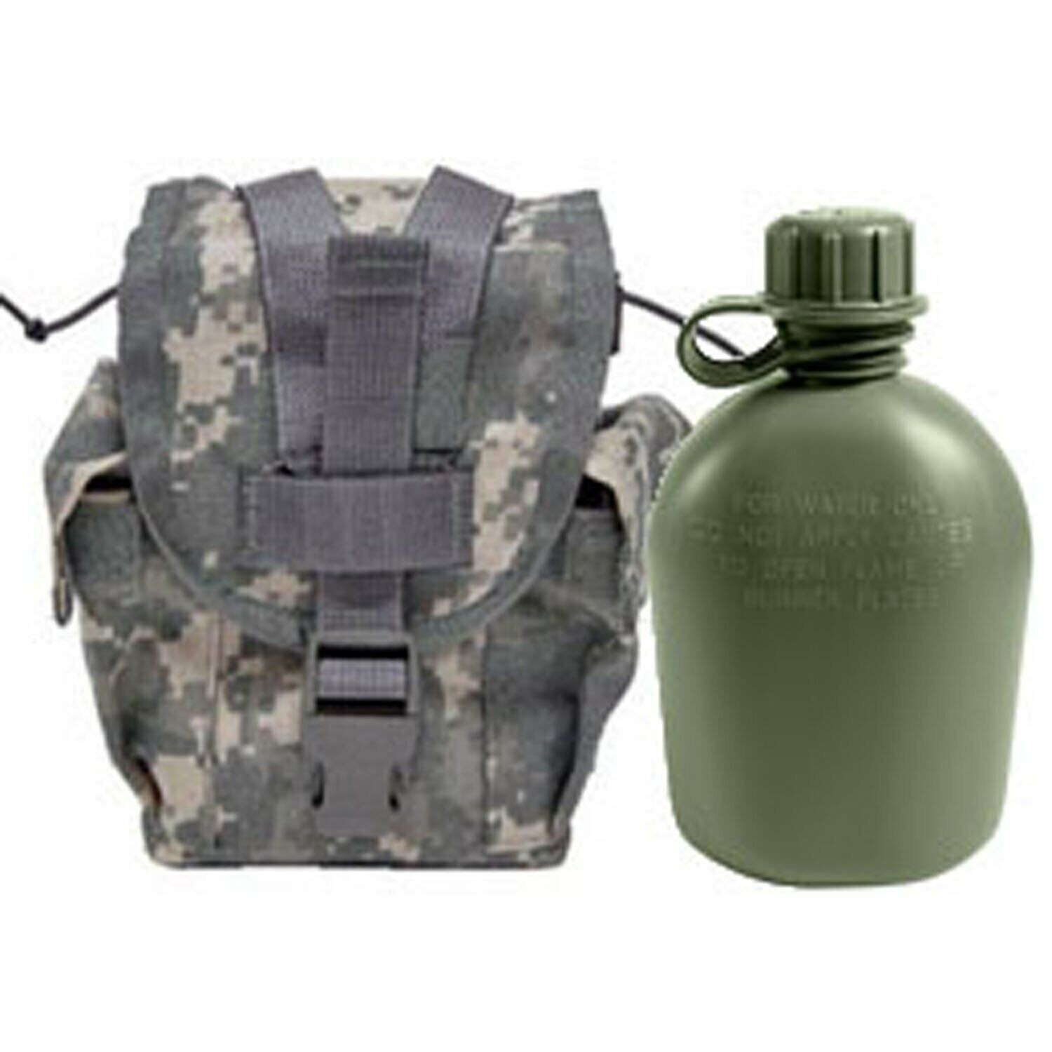1QT Canteen with ACU Pouch – Genuine USGI Military Canteen 1 Quart UCP Cover VGC