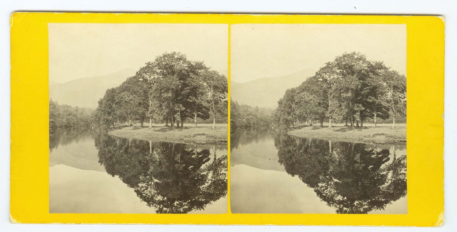 D0546~ SCOTLAND- GW Wilson Lochay River Reflection, Killin c1863 Stereoview