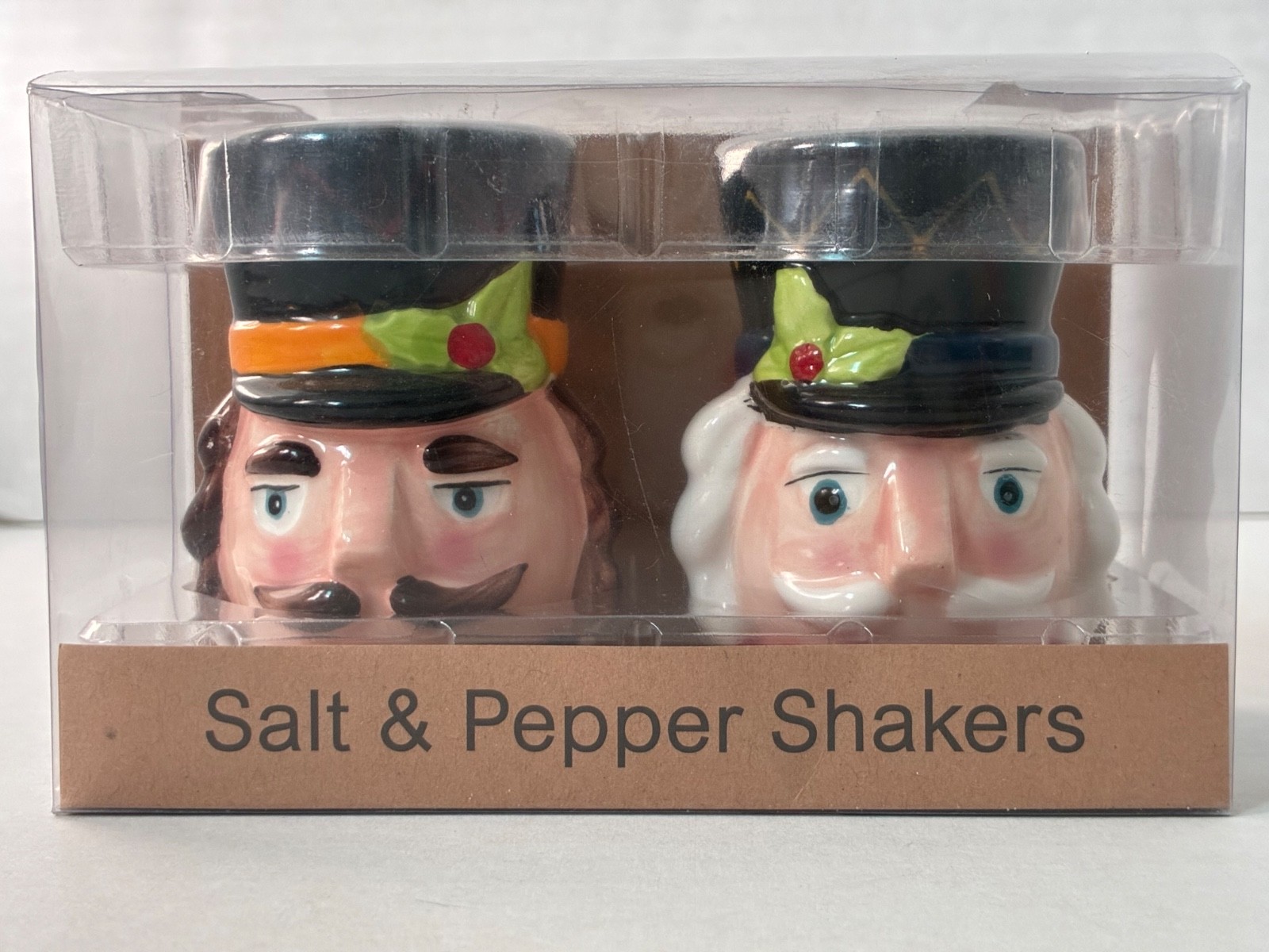 C And F Home Nutcracker Heads Salt & Pepper Shakers Christmas Table Decor