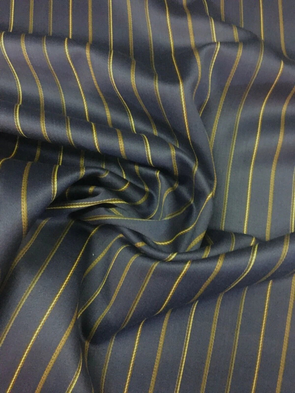 8 yd Designtex Gramercy Stripe Navy Blue English Lambswool Upholstery Fabric