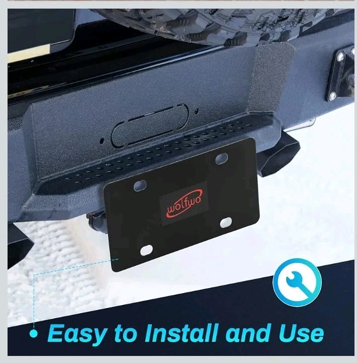 Wolfwo Trailer Hitch License Plate Holder Bracket-Includes License Plate Moun…