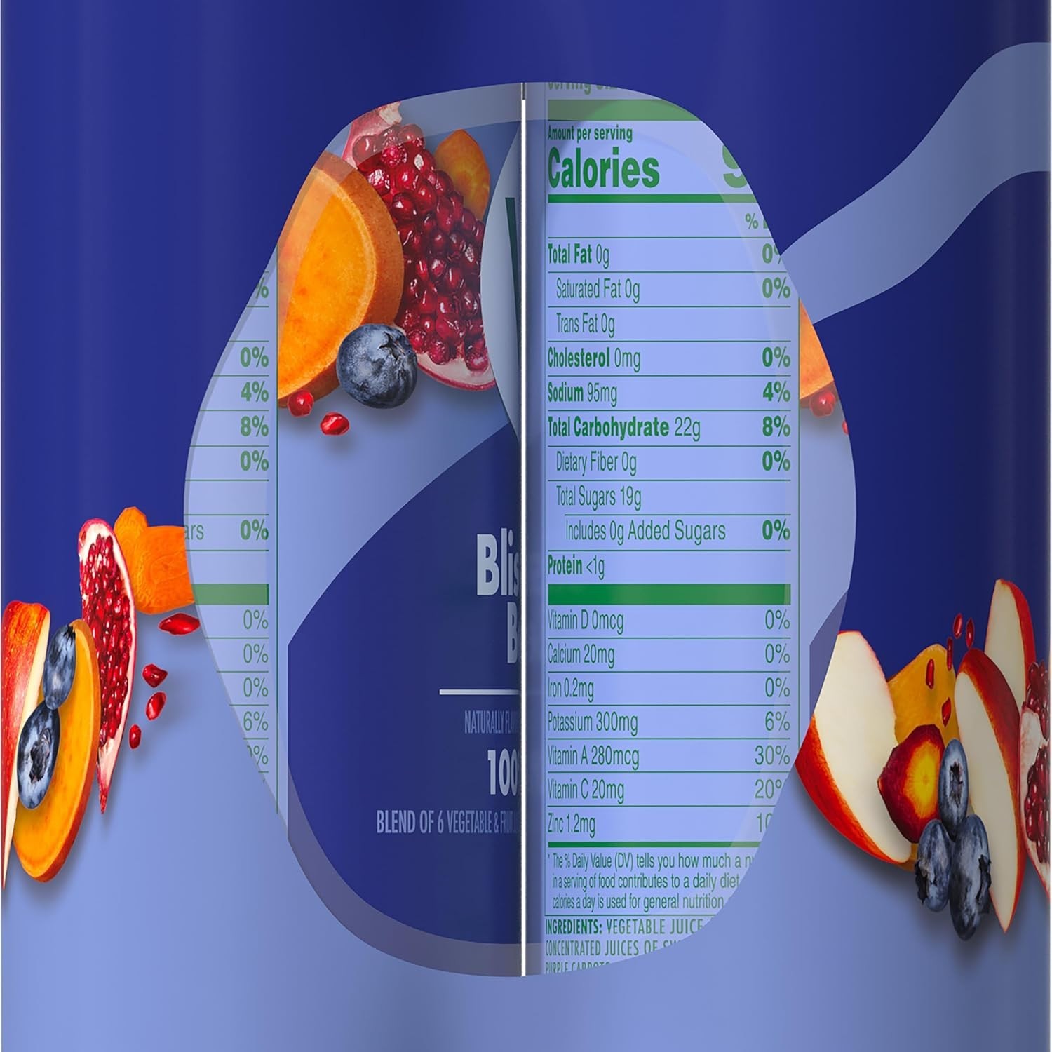 V8 Blissfully Berry 100% Fruit and Vegetable Juice, 8 fl oz Can (6 Pack)