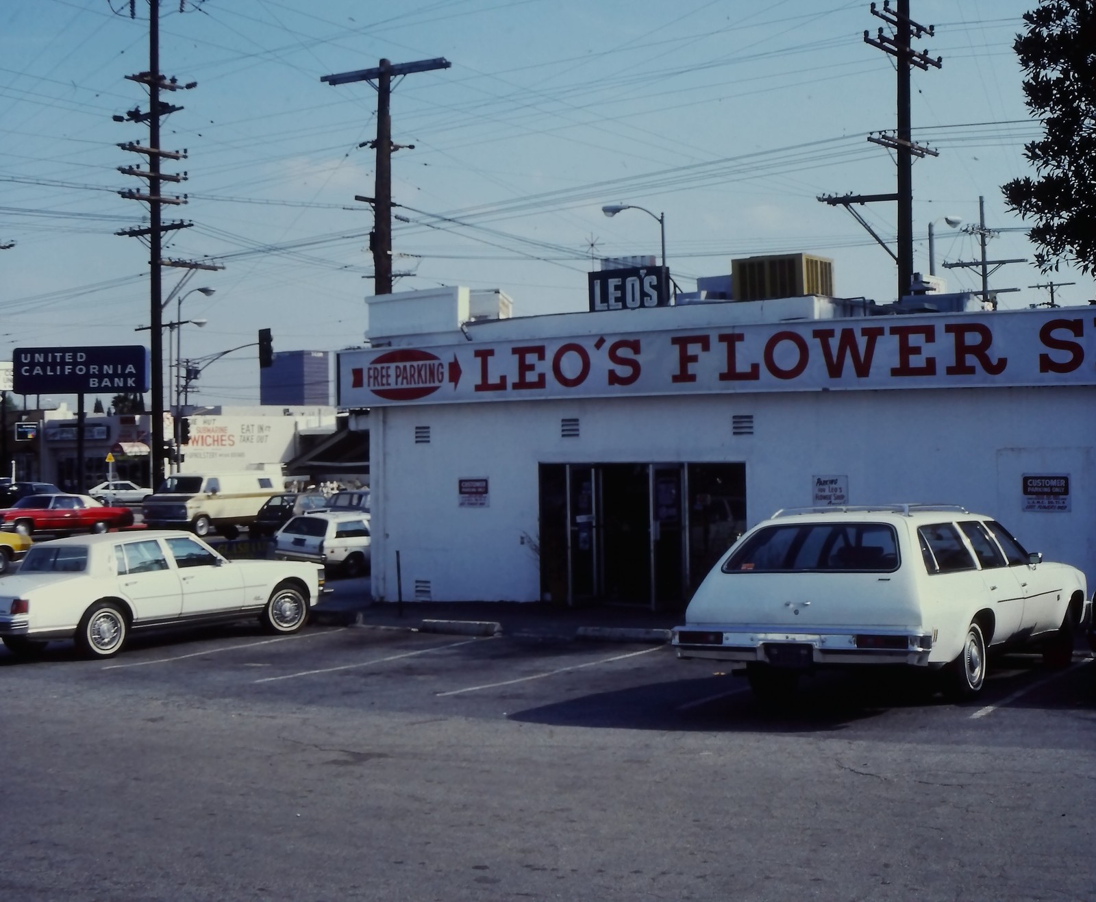 1980s Leo’s Flower Shop United California Bank LA Street 35mm Slide