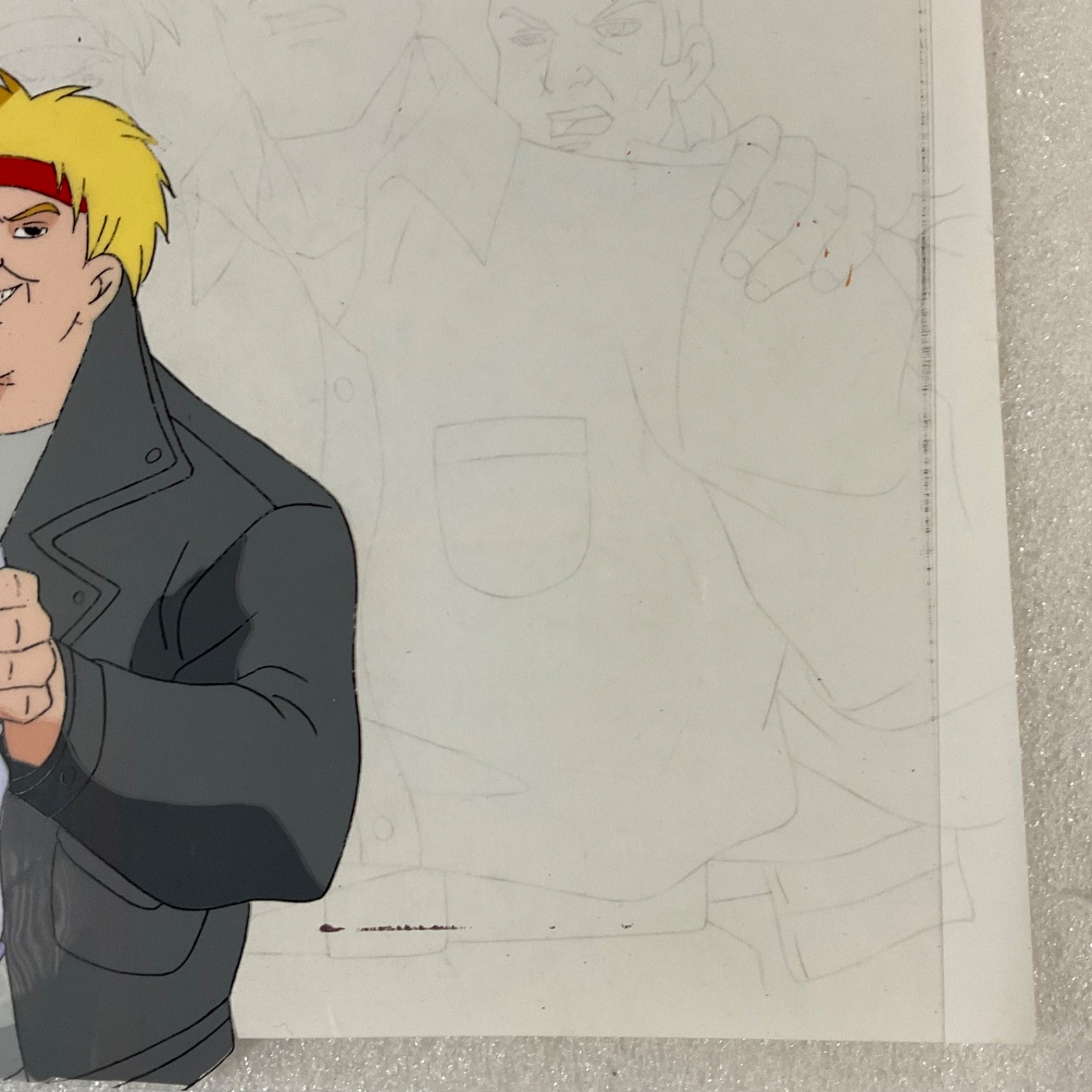 Animated Production Art Cel with Original Pencil Drawing 12 in x 10 in