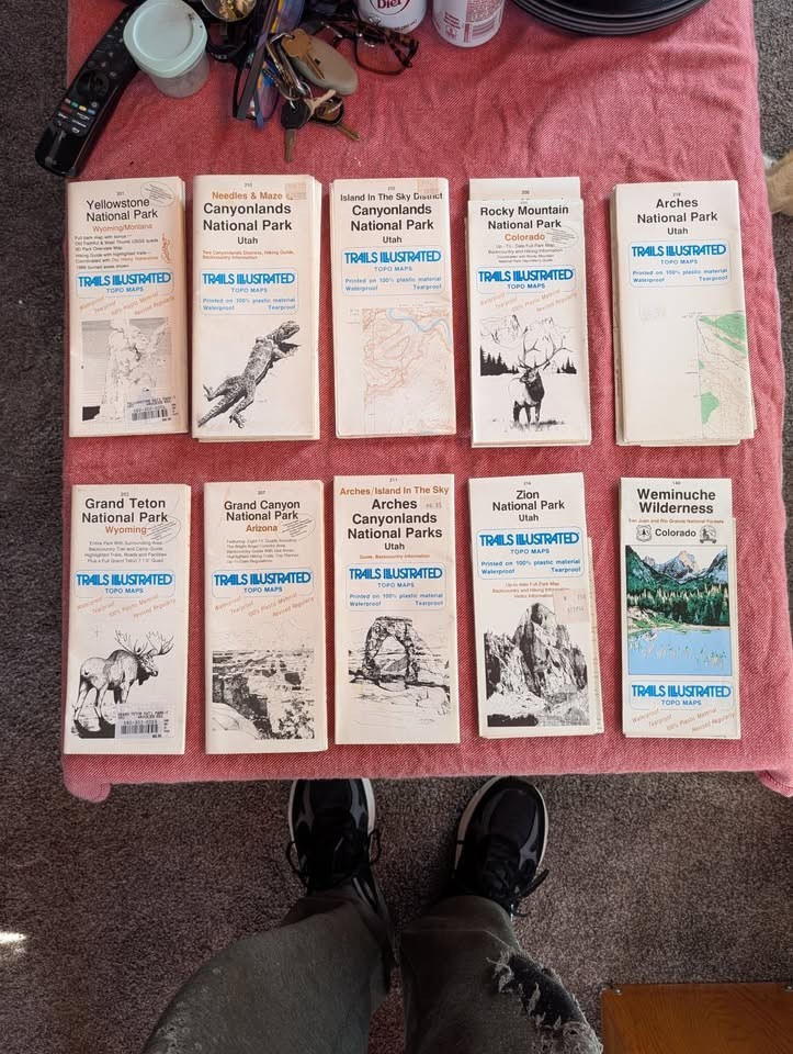 Ten (10) Trails Illustrated Topo Maps – National Parks – Tear Resistant